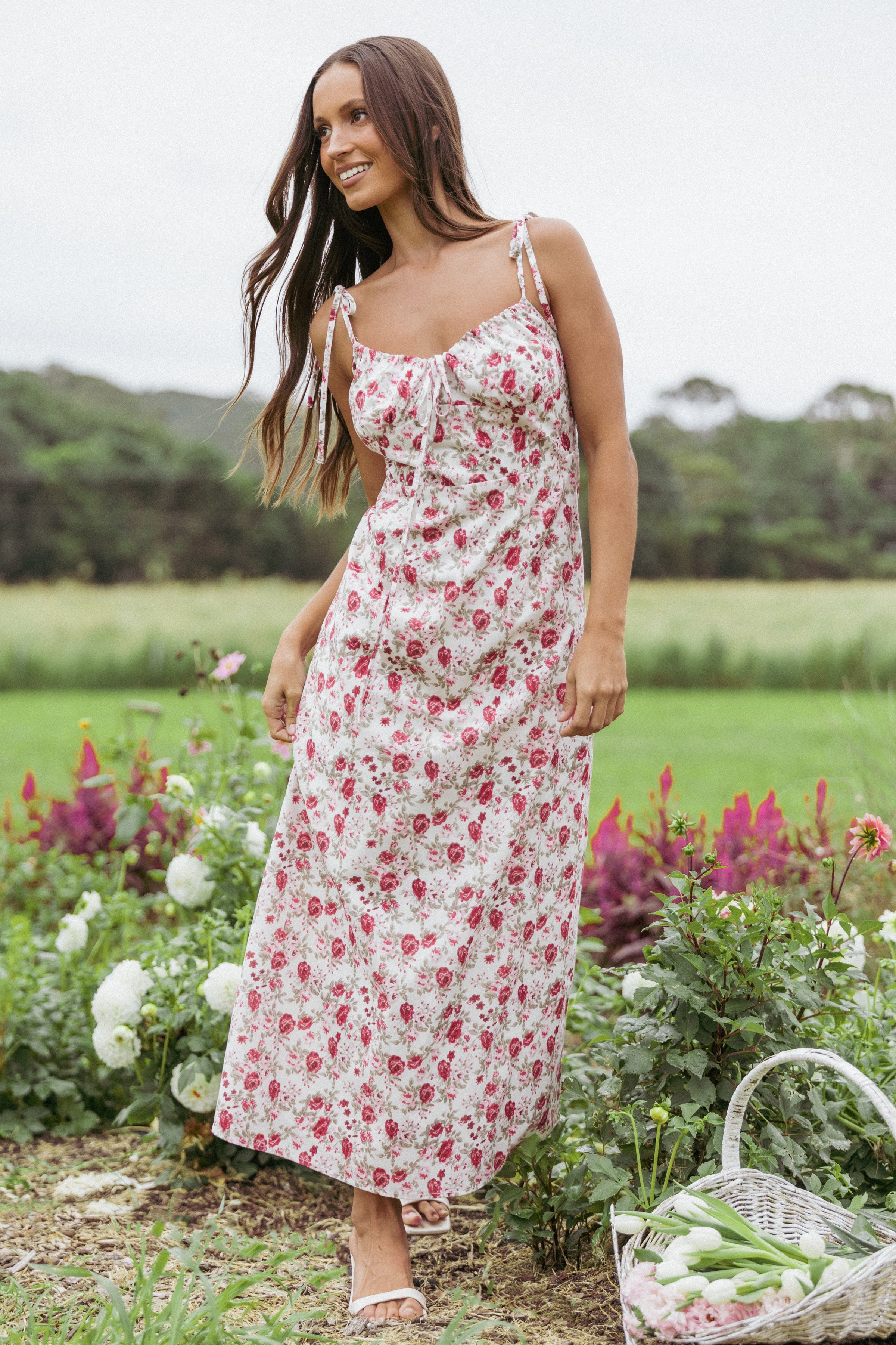 Petal and Pup USA DRESSES Imelda Midi Dress - Rose Print