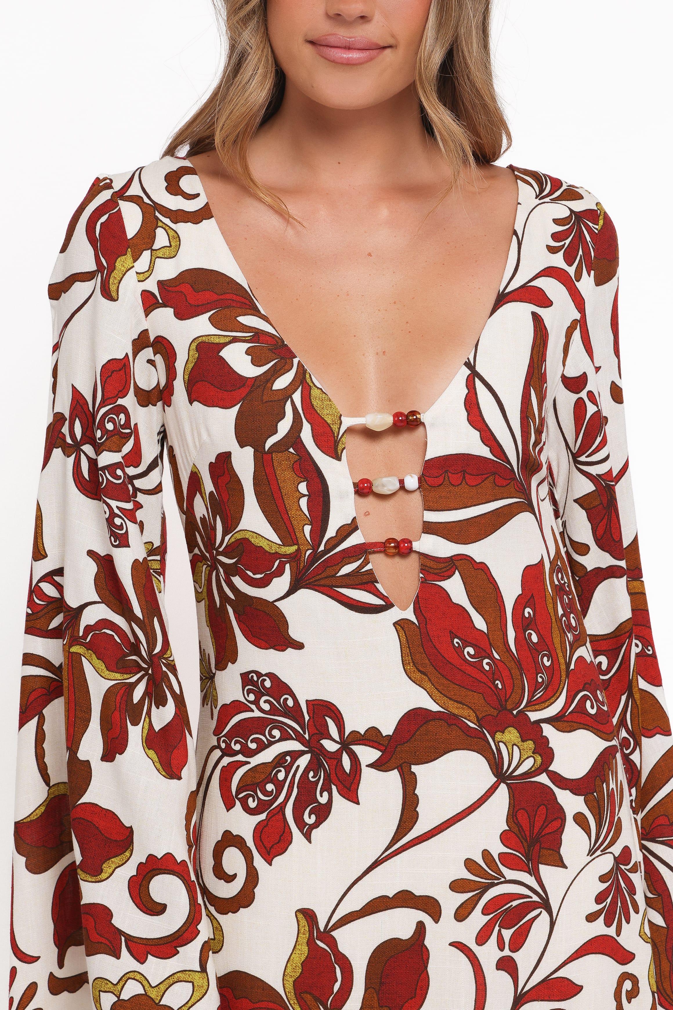 Petal and Pup USA DRESSES Inala Maxi Dress - Brown Floral