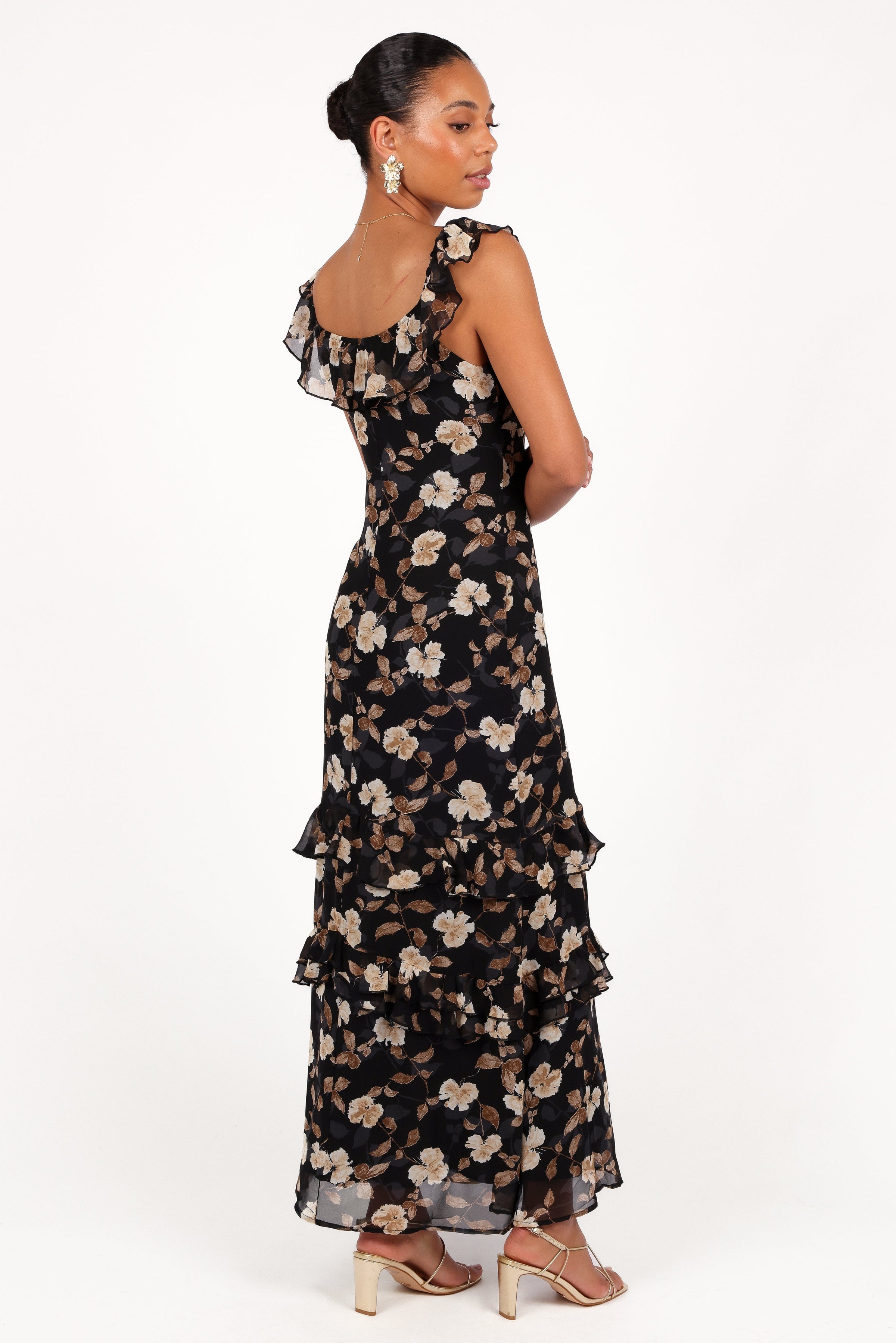 Petal and Pup USA DRESSES Irelynn Maxi Dress - Black Floral