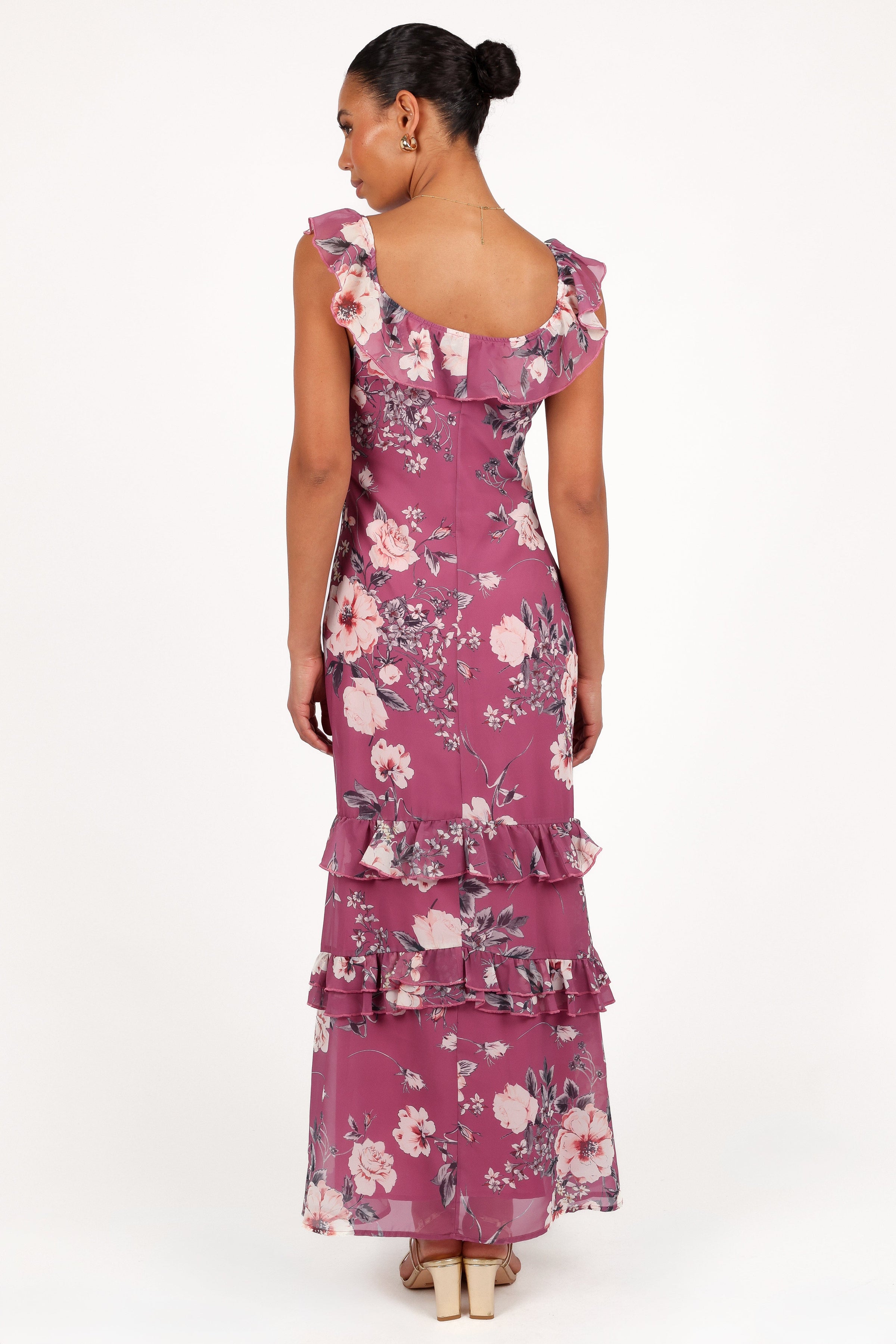 Petal and Pup USA DRESSES Irelynn Maxi Dress - Dark Rose Floral
