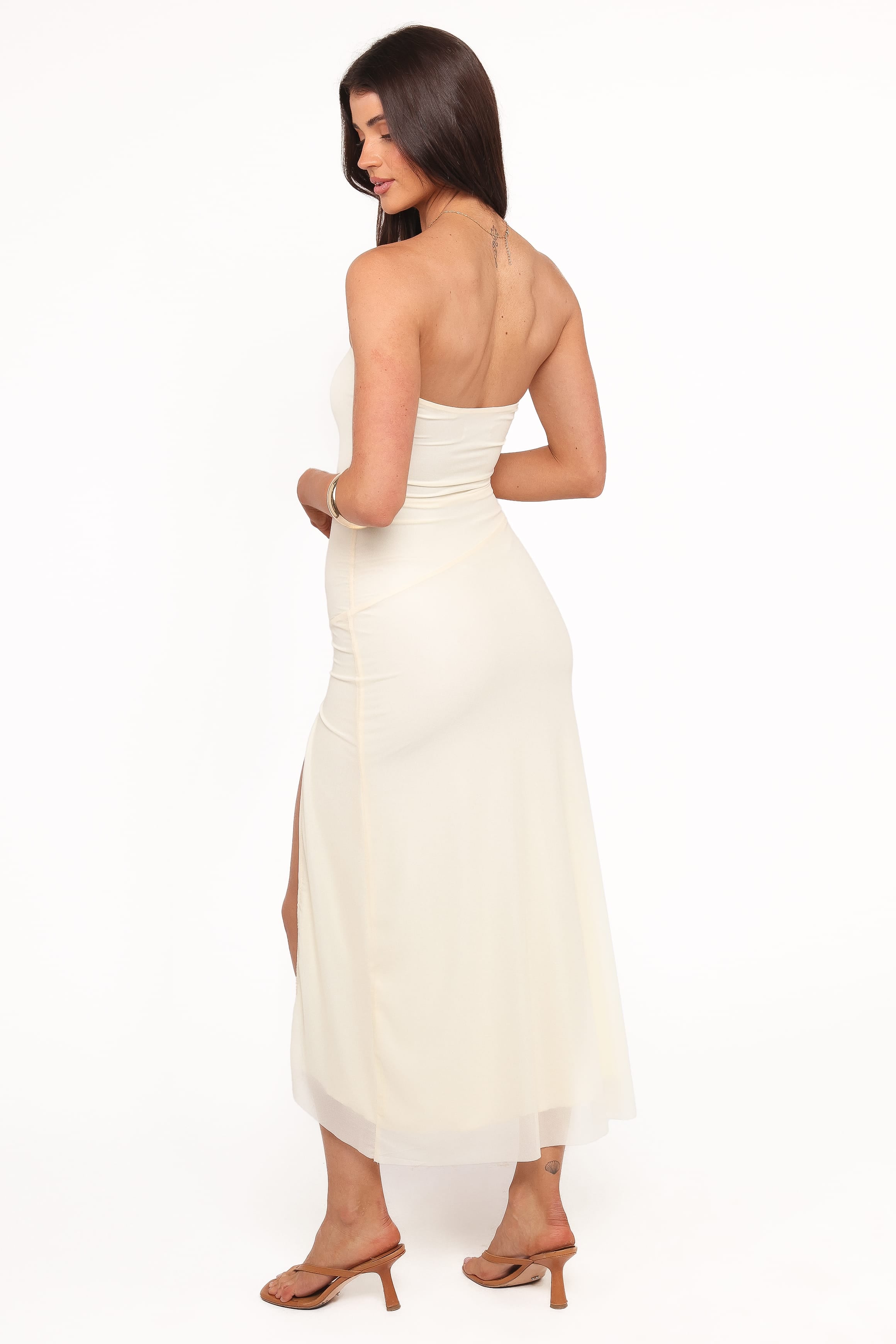 Petal and Pup USA DRESSES Iridessa Strapless Midi Dress - Yellow Floral