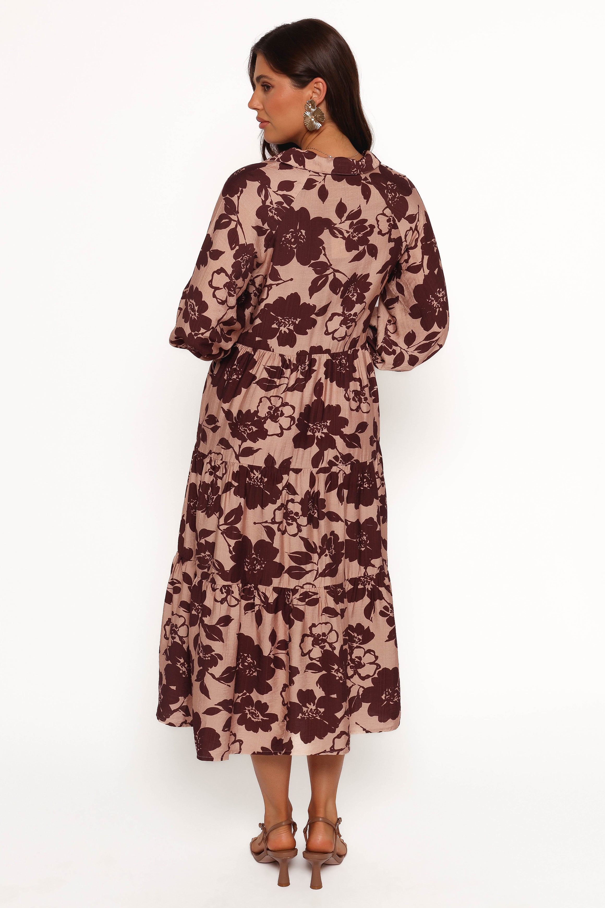 Petal and Pup USA DRESSES Isaac Maxi Dress - Brown Floral (Hold for Rack)