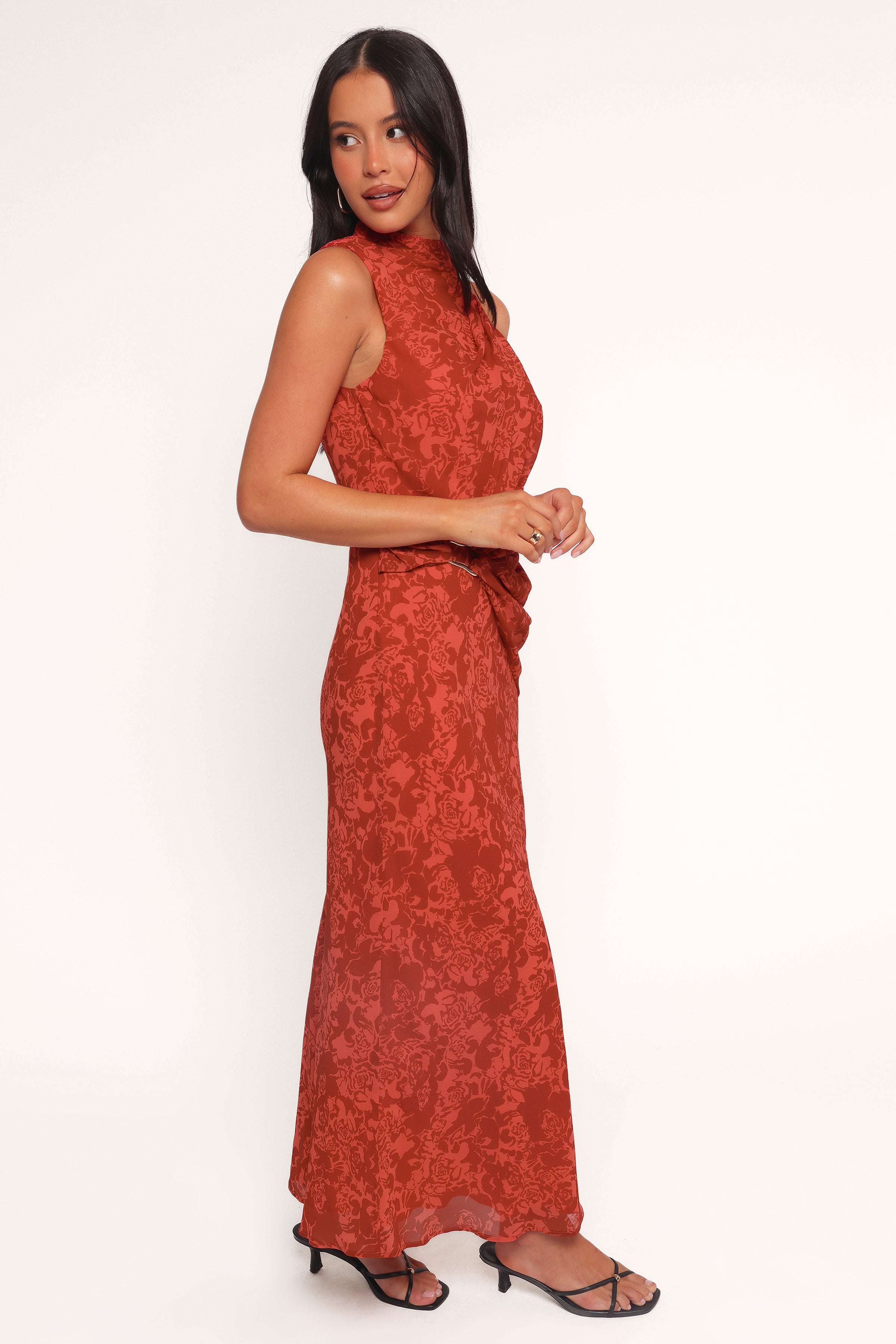 Petal and Pup USA DRESSES Isabeau Midi Dress - Red Roses