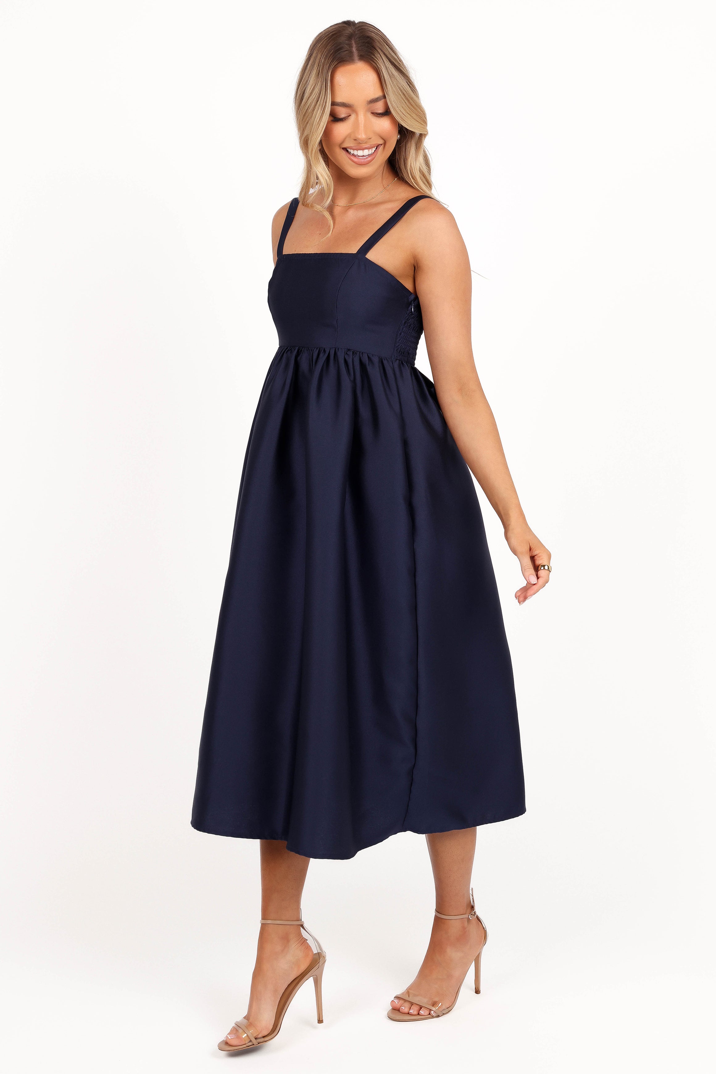 Petal and Pup USA DRESSES Isla Midi Dress - Navy