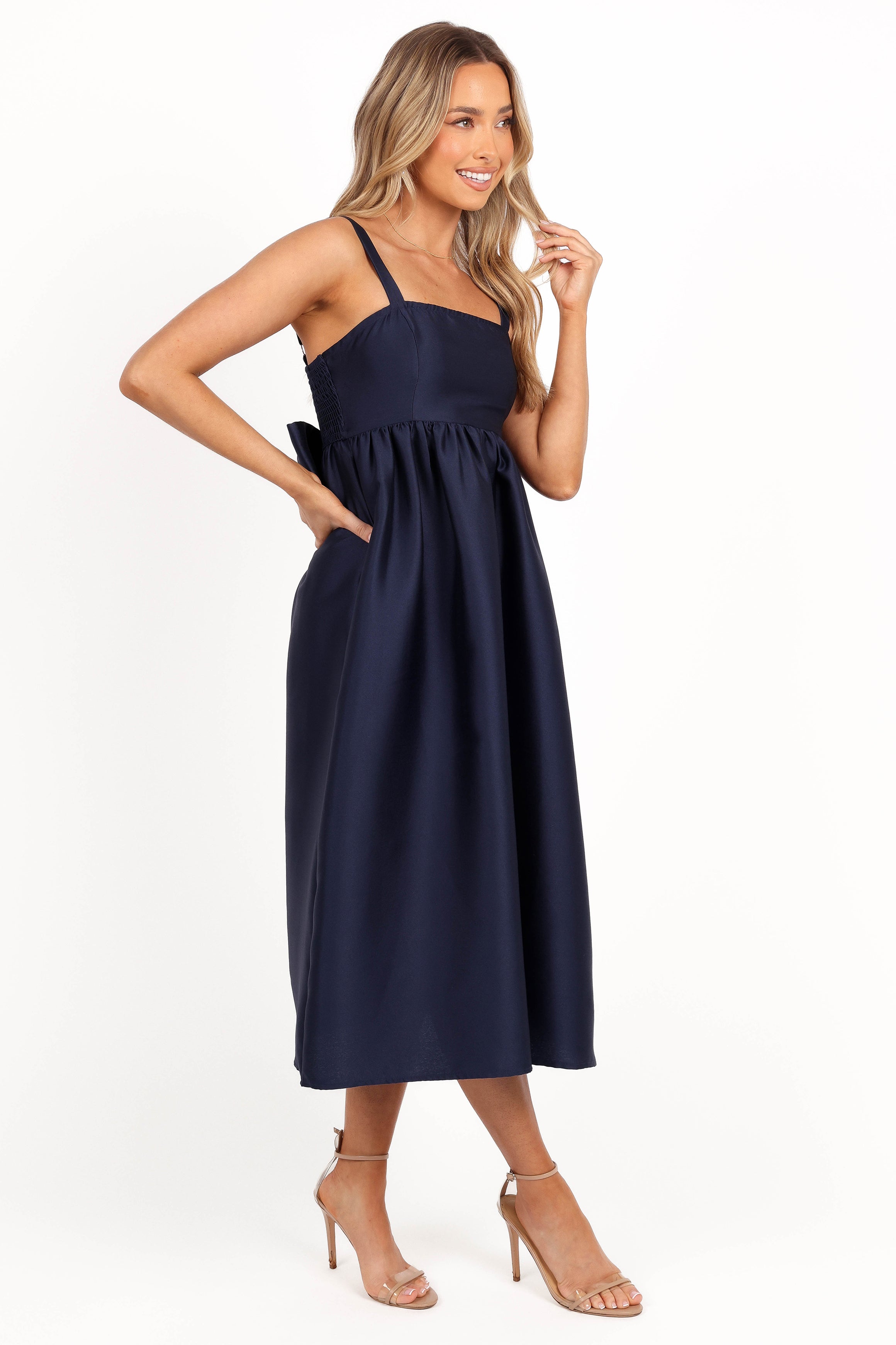 Petal and Pup USA DRESSES Isla Midi Dress - Navy