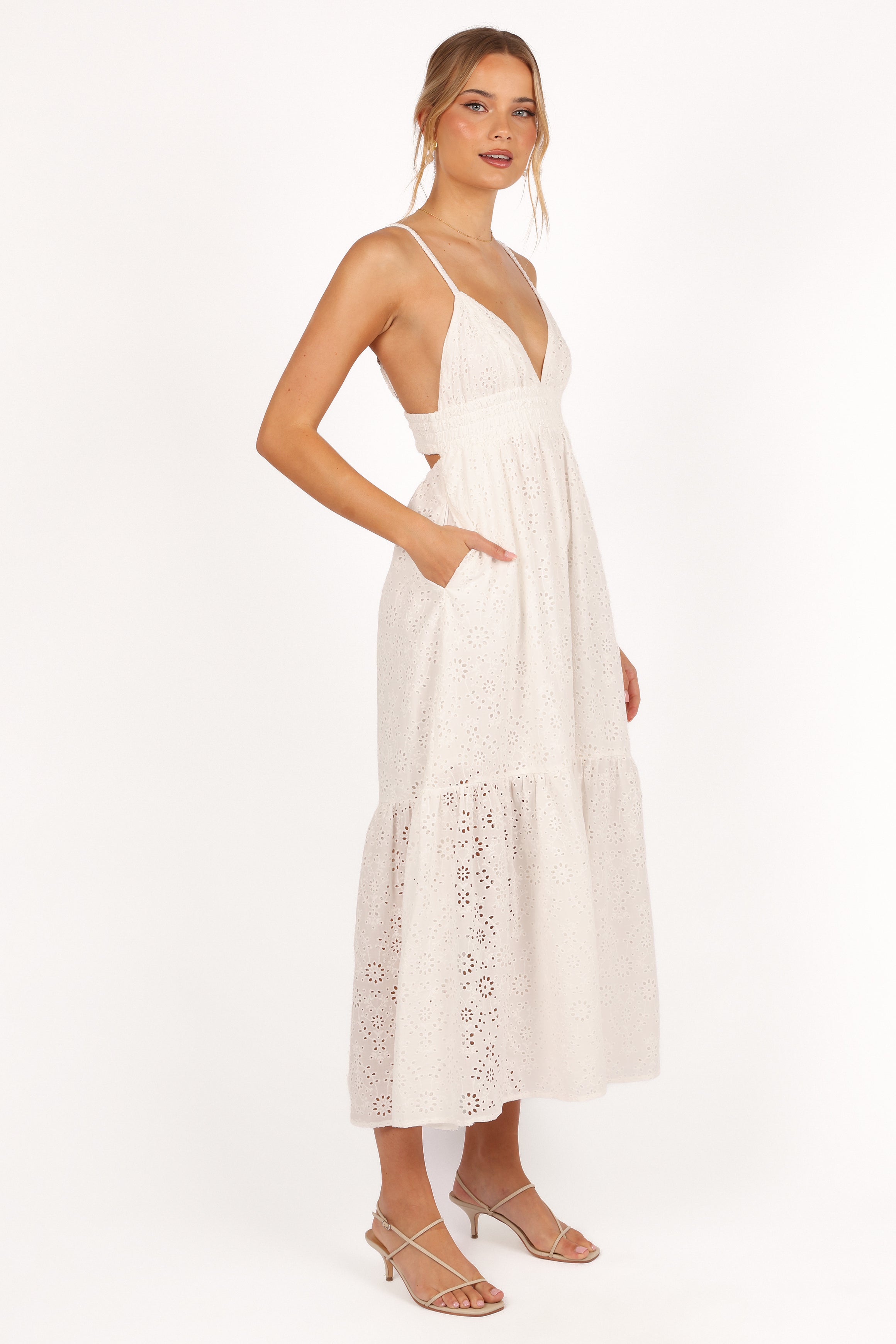 Petal and Pup USA DRESSES Ivannah Midi Dress - Ivory