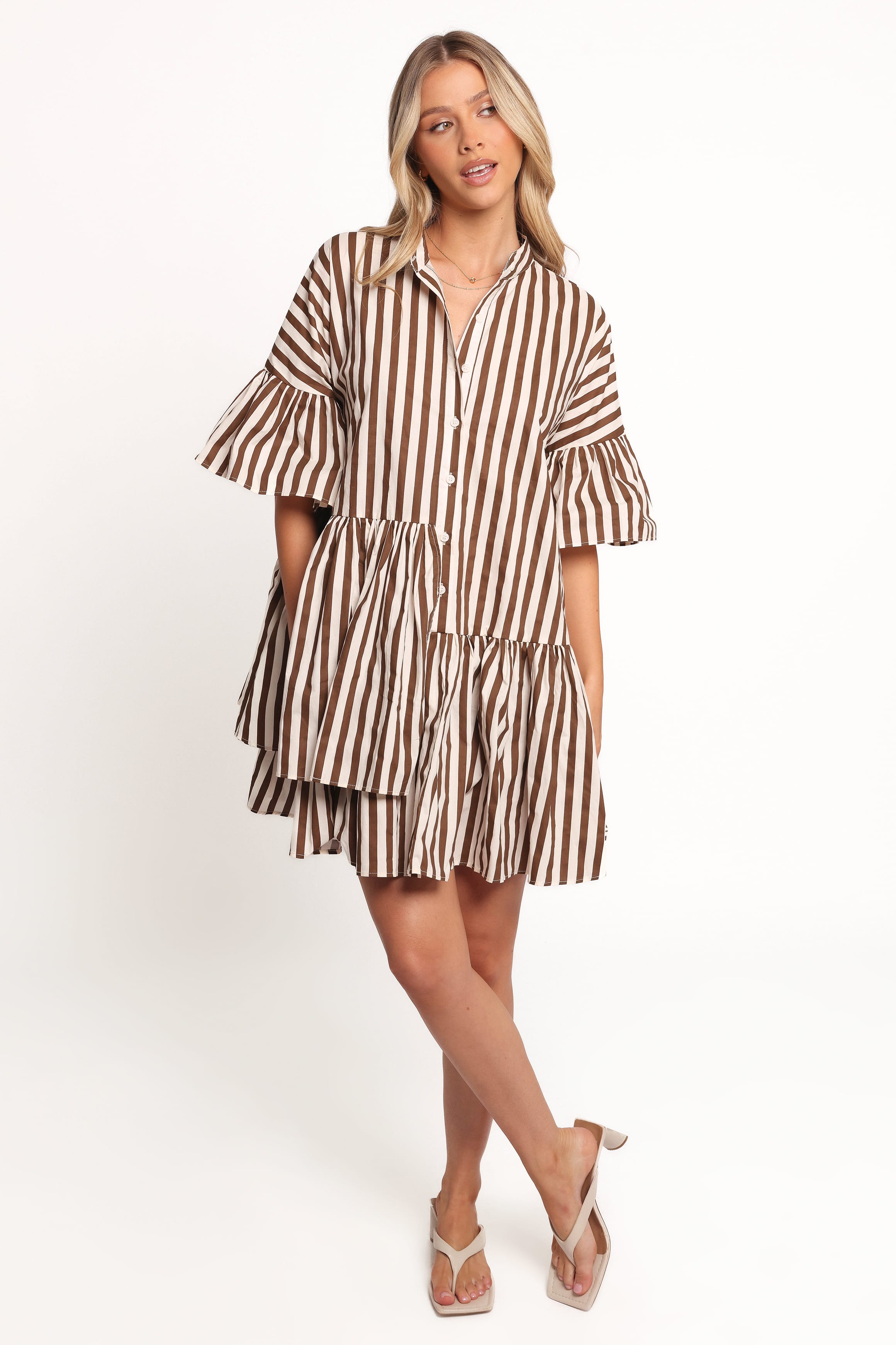 Petal and Pup USA DRESSES Jacqueline Mini Dress - Chocolate (Hold for Rack)