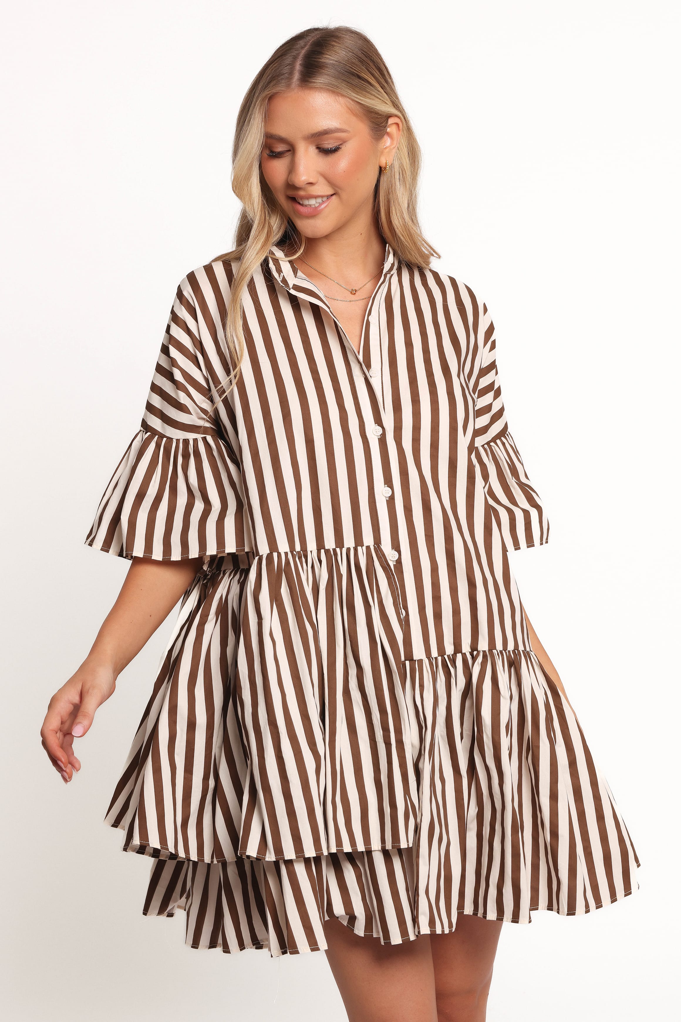 Petal and Pup USA DRESSES Jacqueline Mini Dress - Chocolate (Hold for Rack)