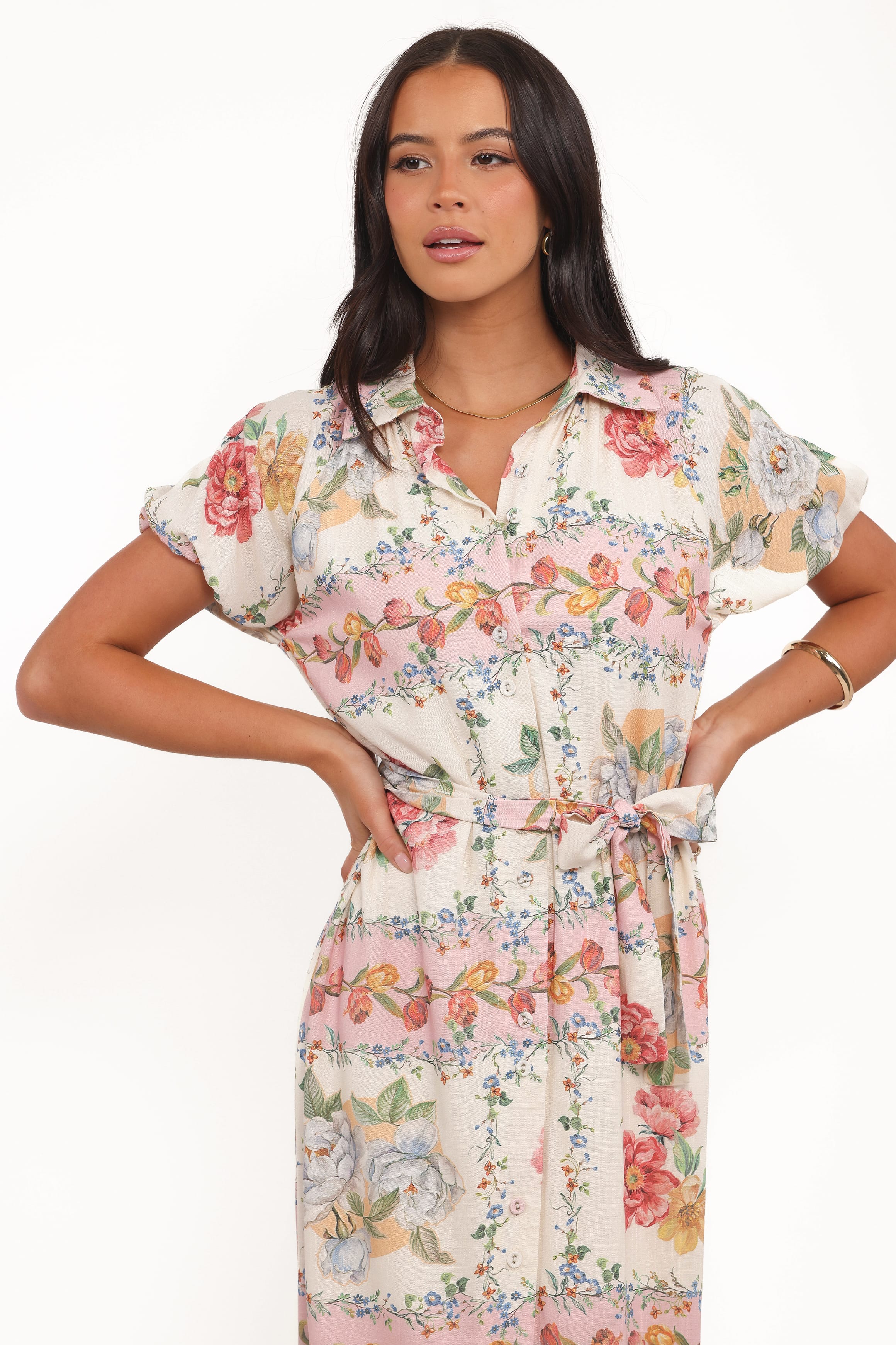 Petal and Pup USA DRESSES James Button Through Maxi Dress - Rose Tile