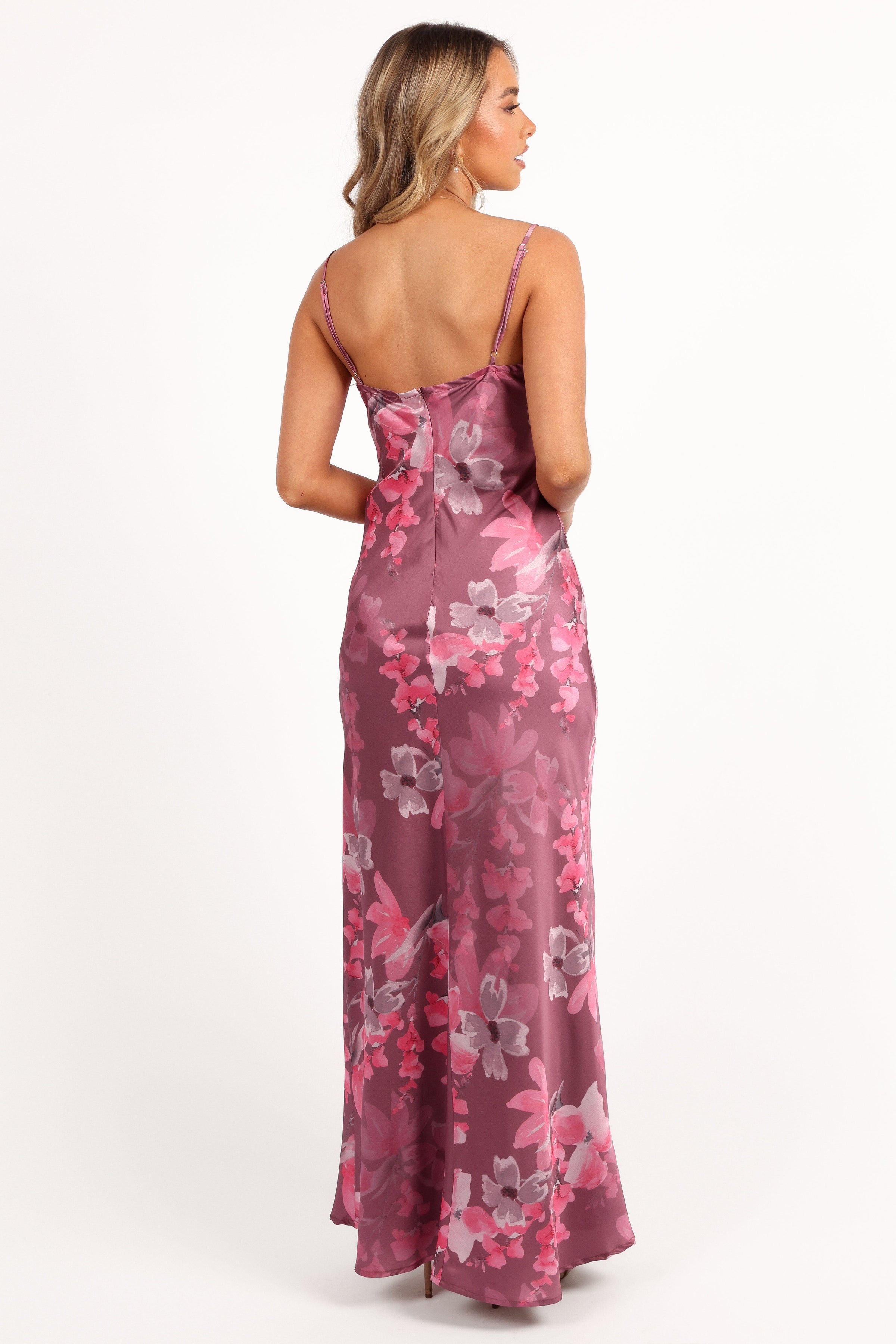 Petal and Pup USA DRESSES Jamie Maxi Slip Dress - Dark Rose Floral