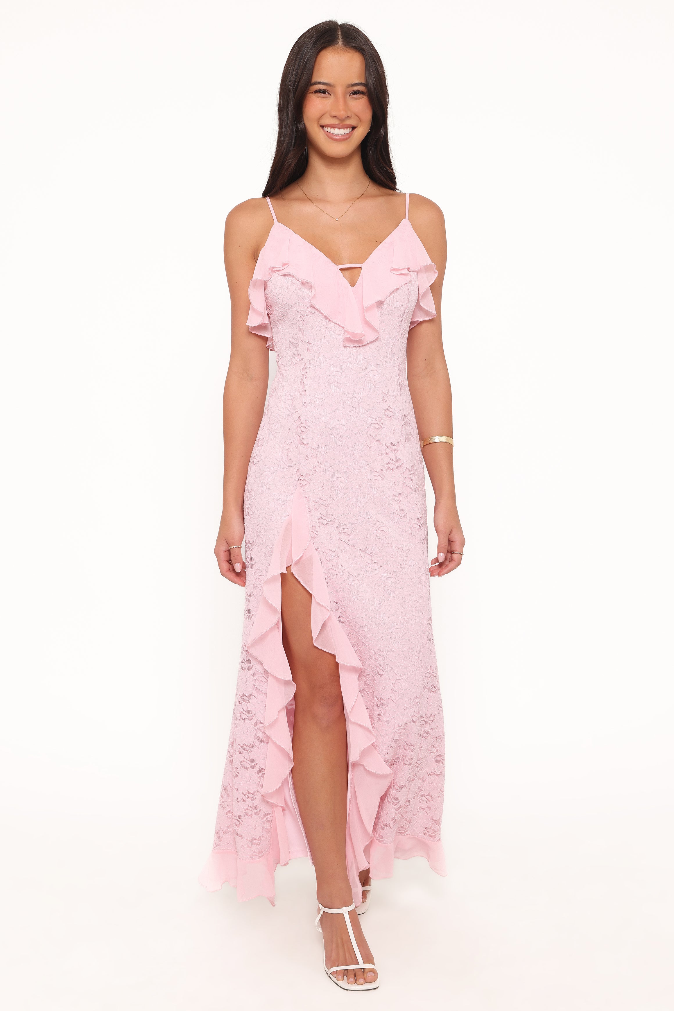 Petal and Pup USA DRESSES Jamielee Lace Maxi Dress - Pink