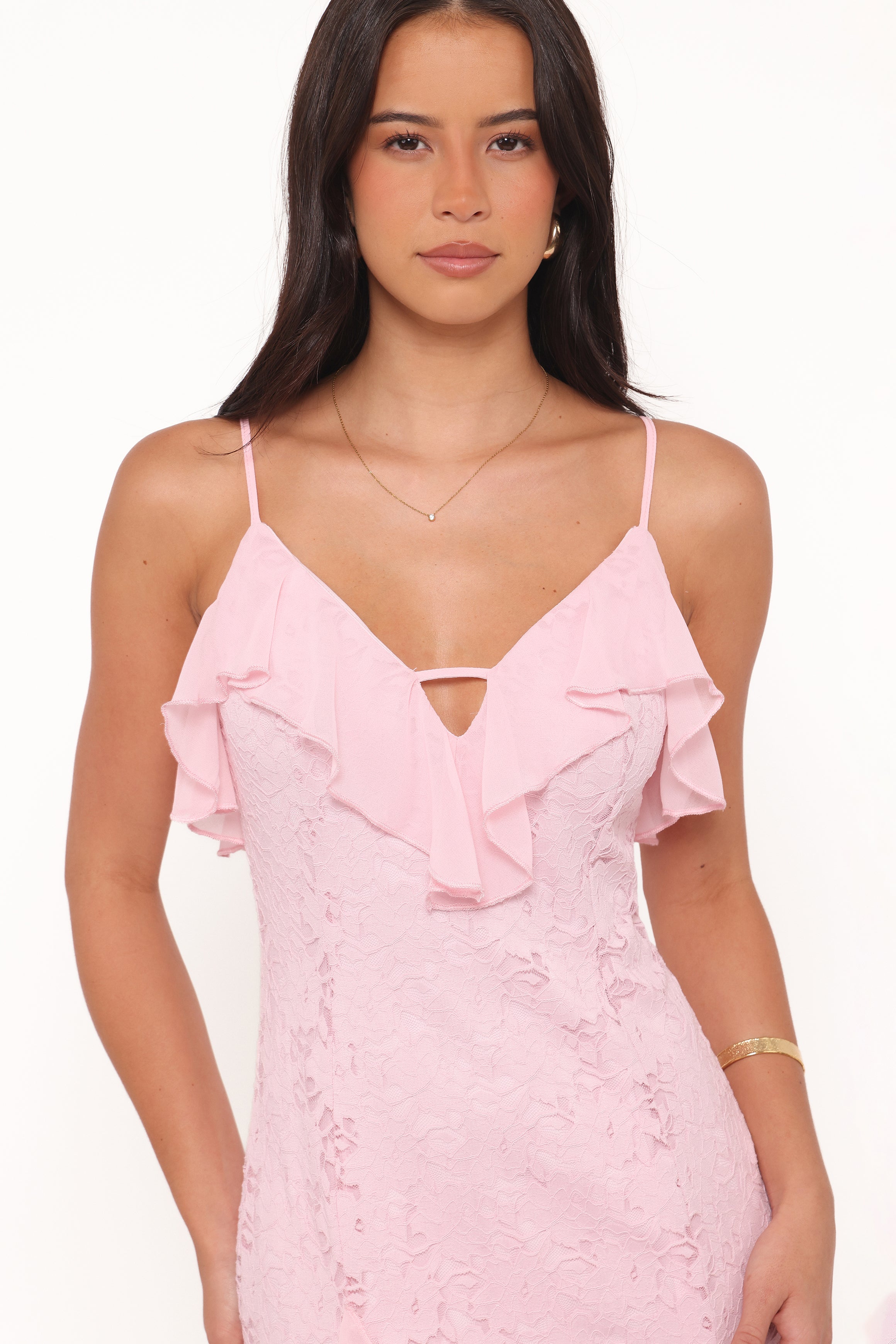 Petal and Pup USA DRESSES Jamielee Lace Maxi Dress - Pink