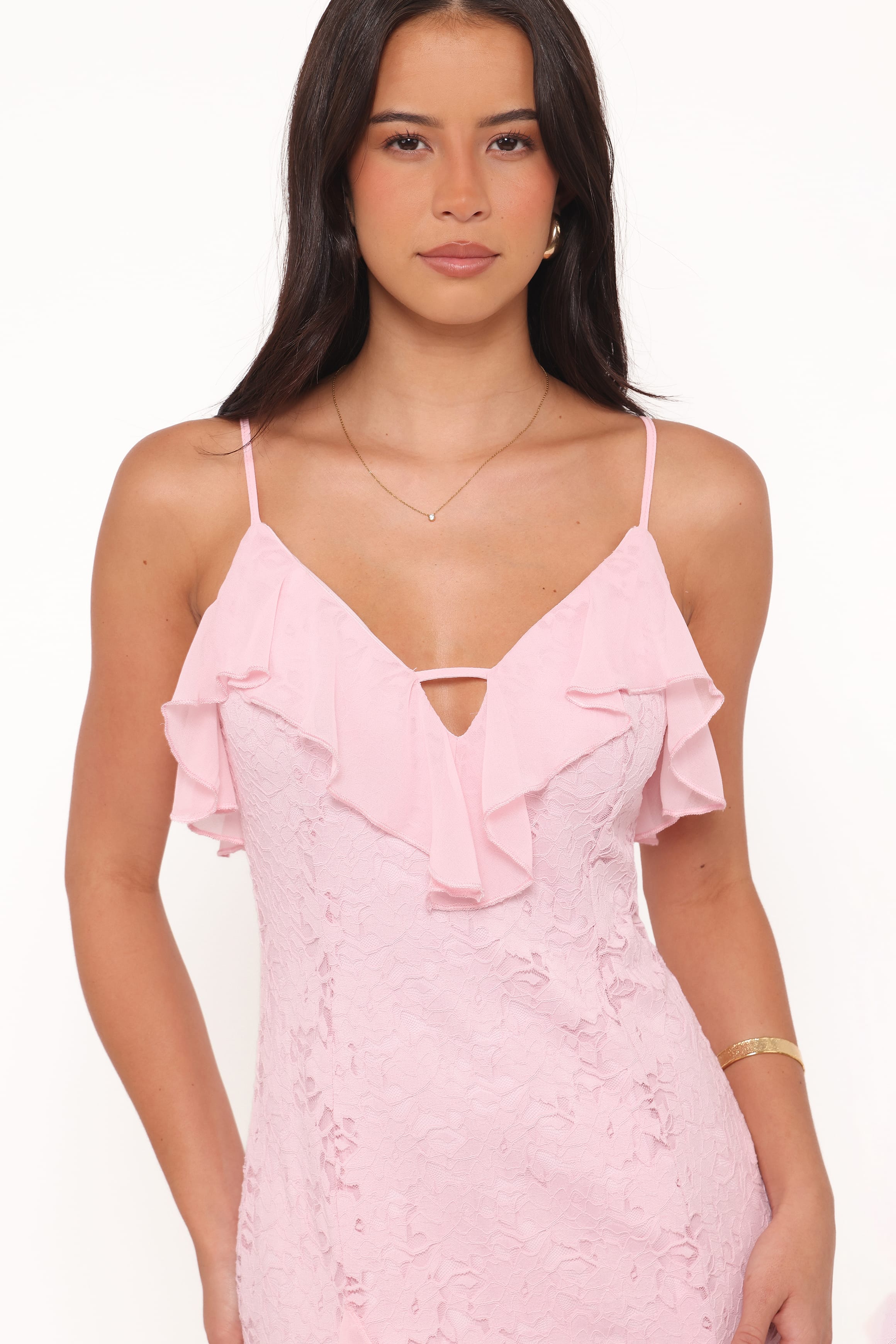 Petal and Pup USA DRESSES Jamielee Lace Maxi Dress - Pink