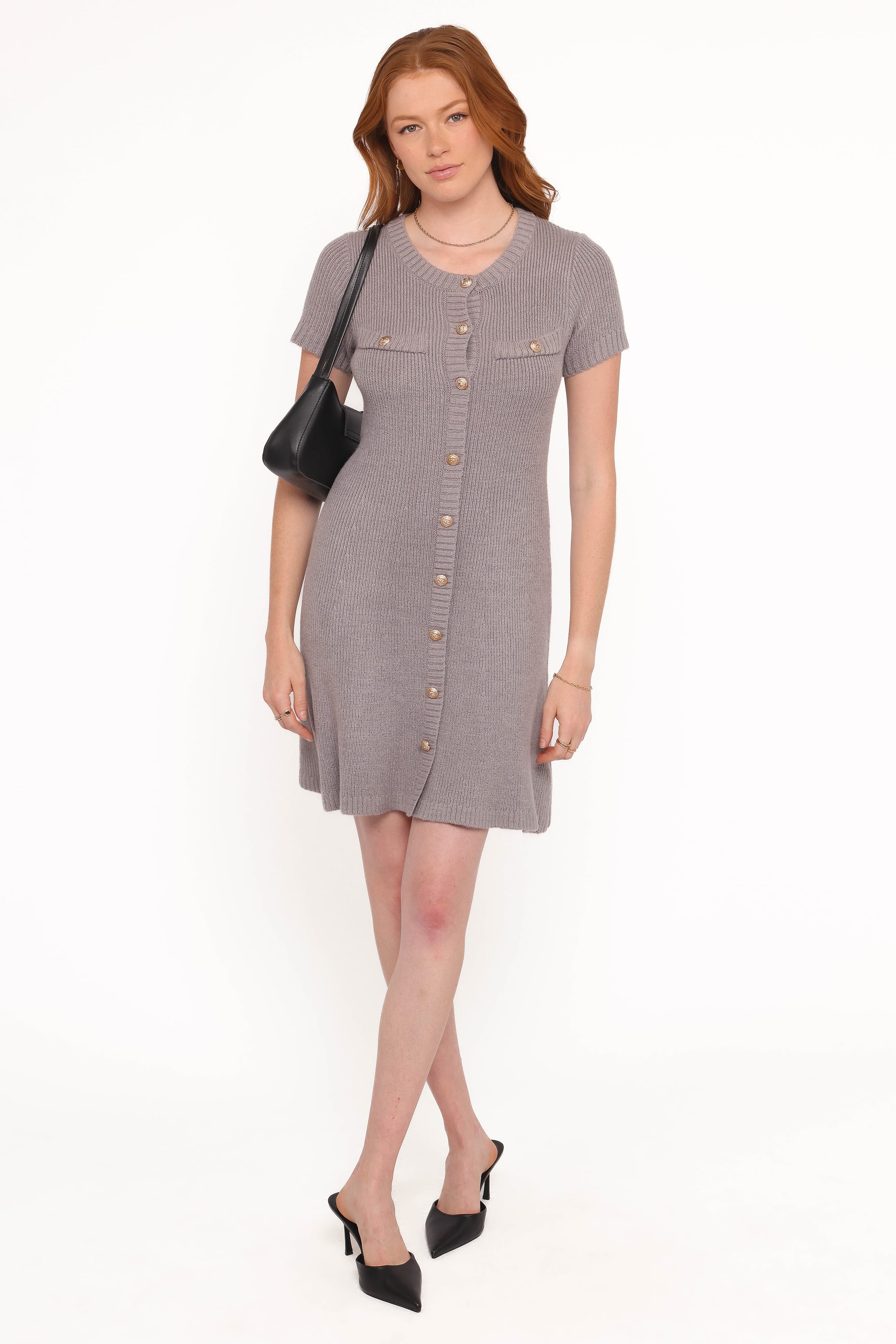 Petal and Pup USA DRESSES Jaxon Mini Dress - Grey
