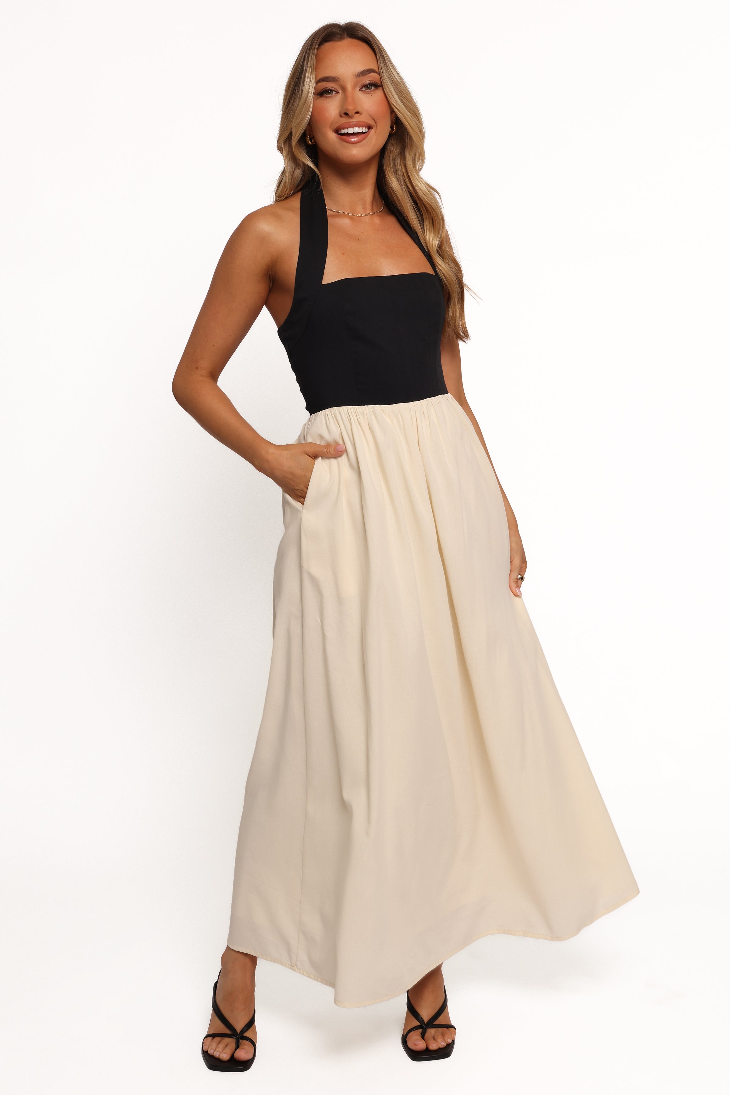 Petal and Pup USA DRESSES Jayden Maxi Dress - Black Cream