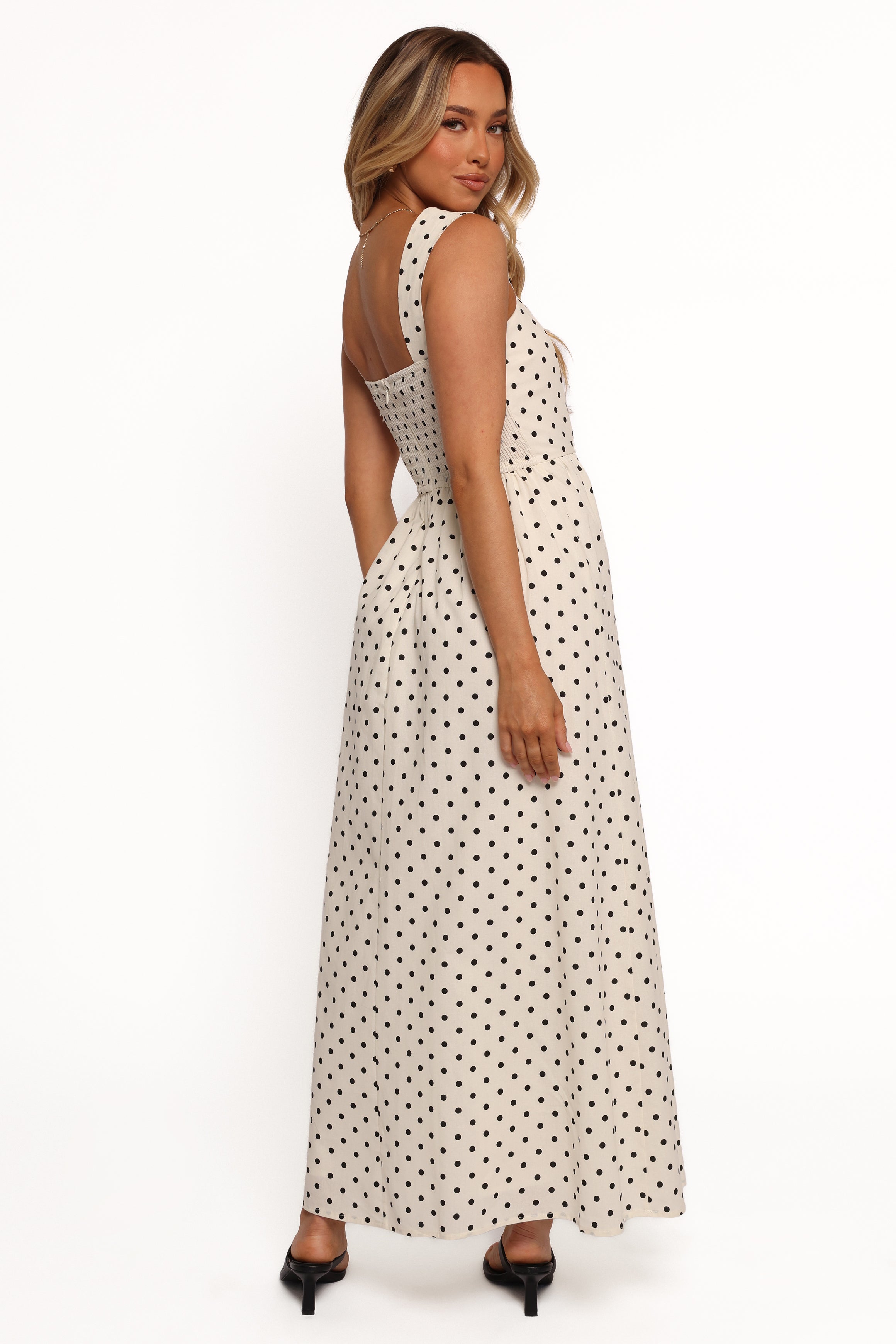 Petal and Pup USA DRESSES Jenni Maxi Dress - White Polka Dot