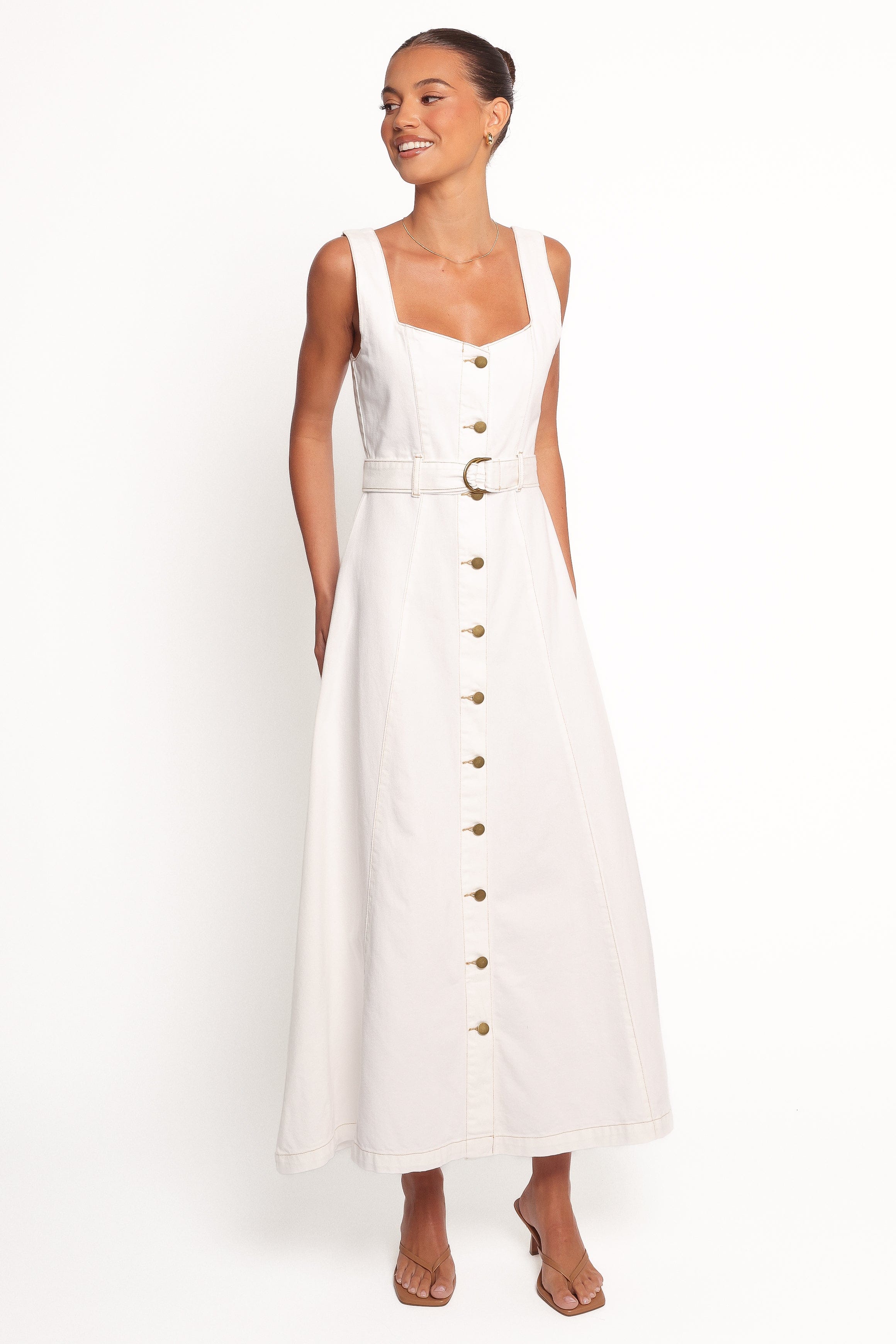 Petal and Pup USA DRESSES Jennings Midi Dress - White (Hold for Rack)