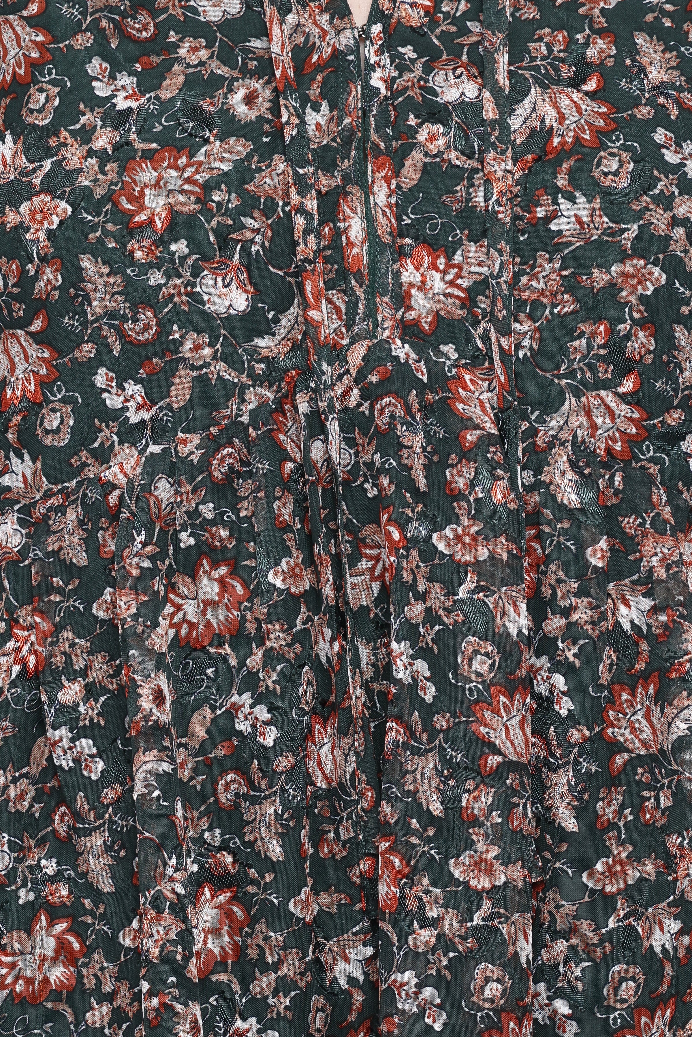 Petal and Pup USA DRESSES Jinny Long Sleeve Mini Dress - Dark Green/Multi