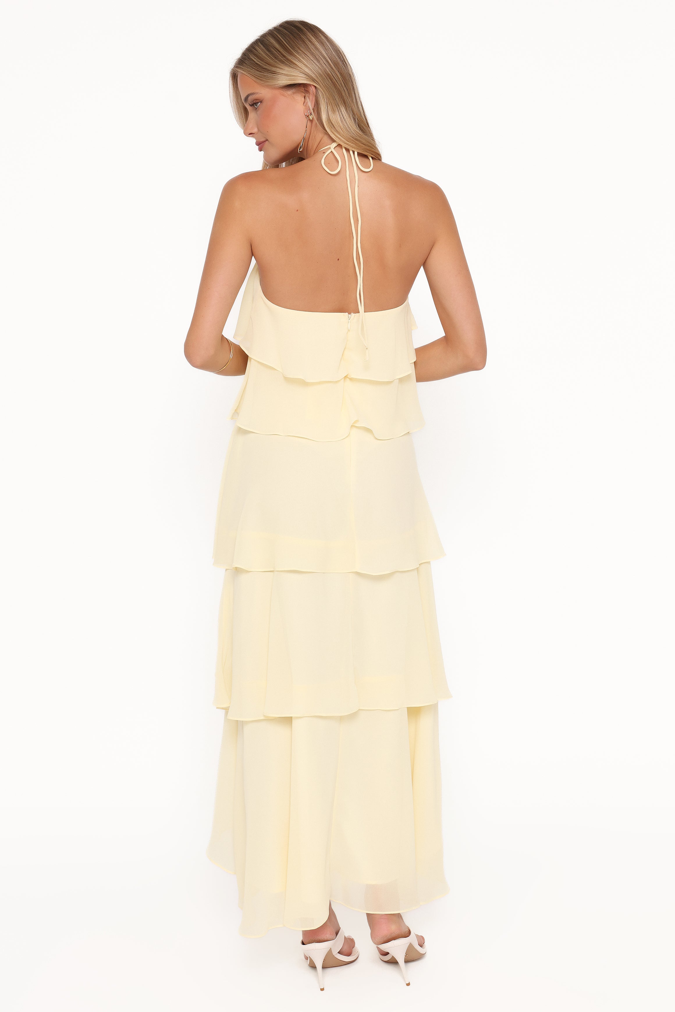 Petal and Pup USA DRESSES Jonia Halterneck Maxi Dress - Butter Yellow