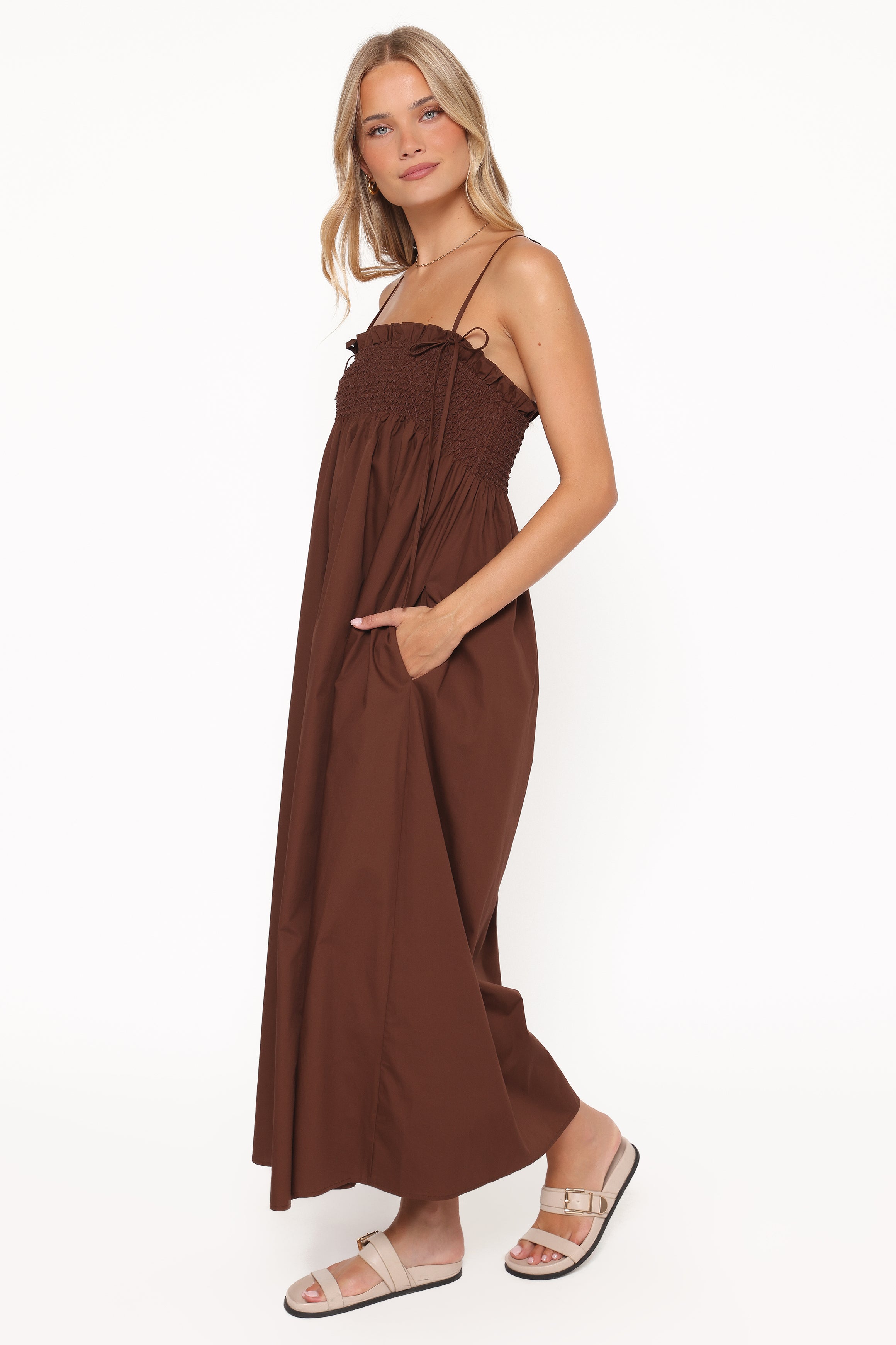 Petal and Pup USA DRESSES Josie Maxi Dress - Brown
