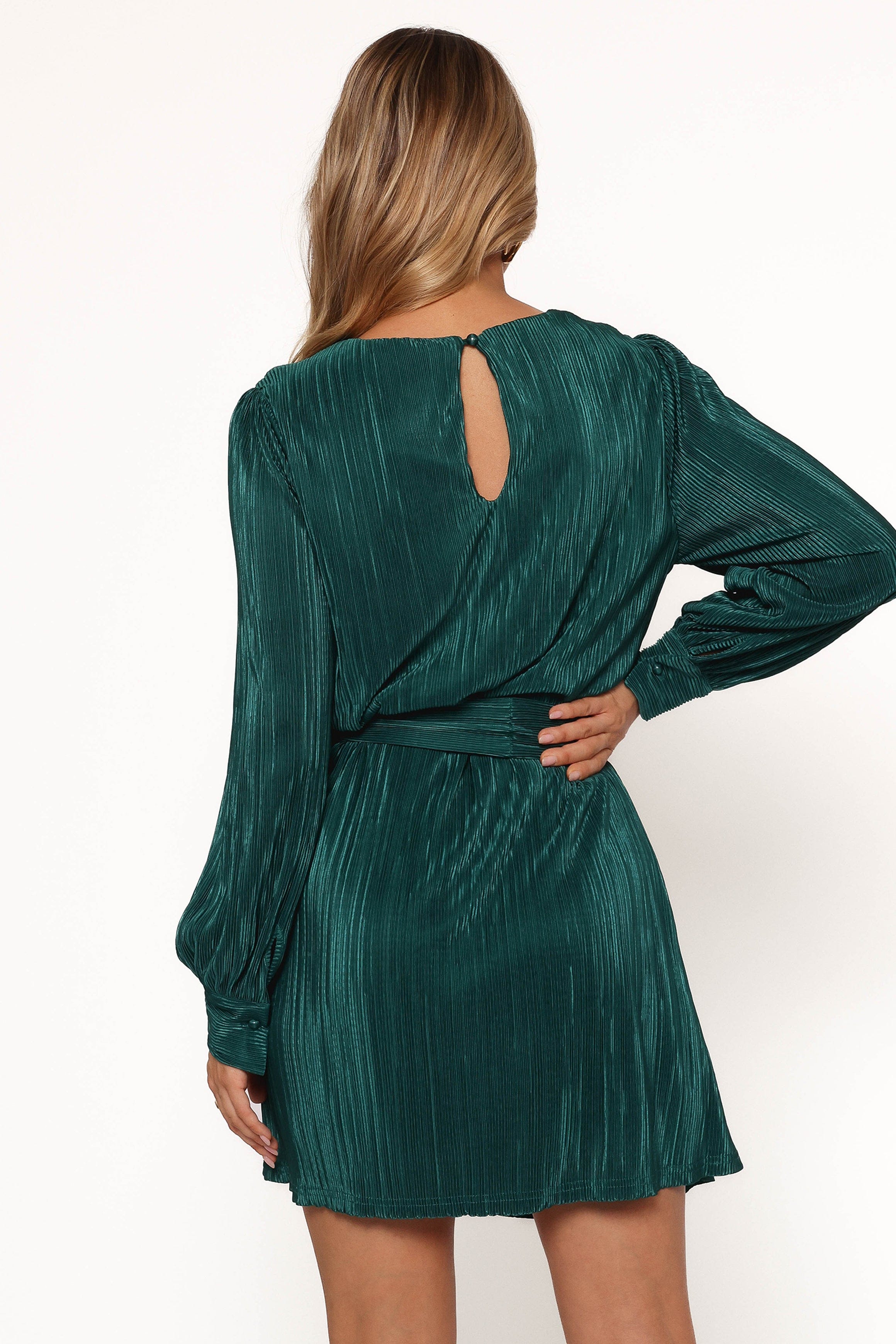 Petal and Pup USA DRESSES Joy Plisse Mini Dress - Dark Jade