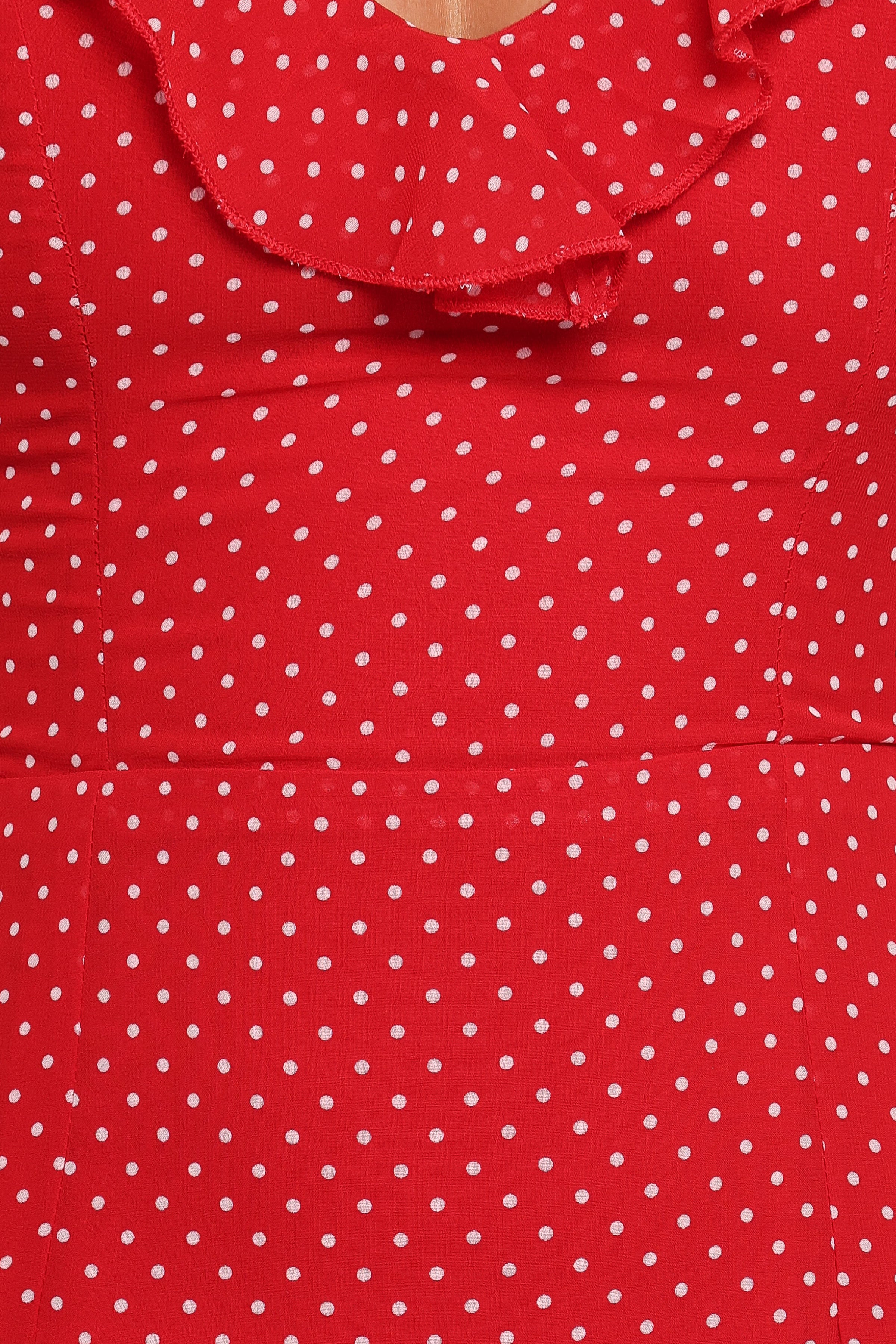 Petal and Pup USA DRESSES Judy Maxi Dress - Red Polka Dot