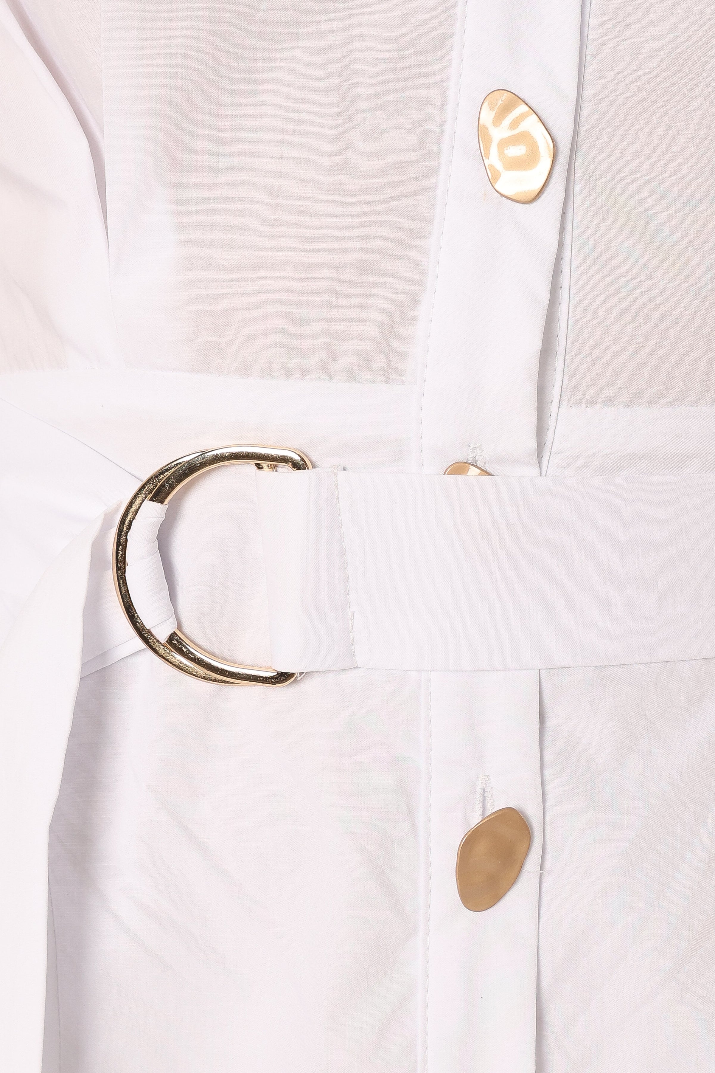 Petal and Pup USA DRESSES Julia Belted Mini Dress - White