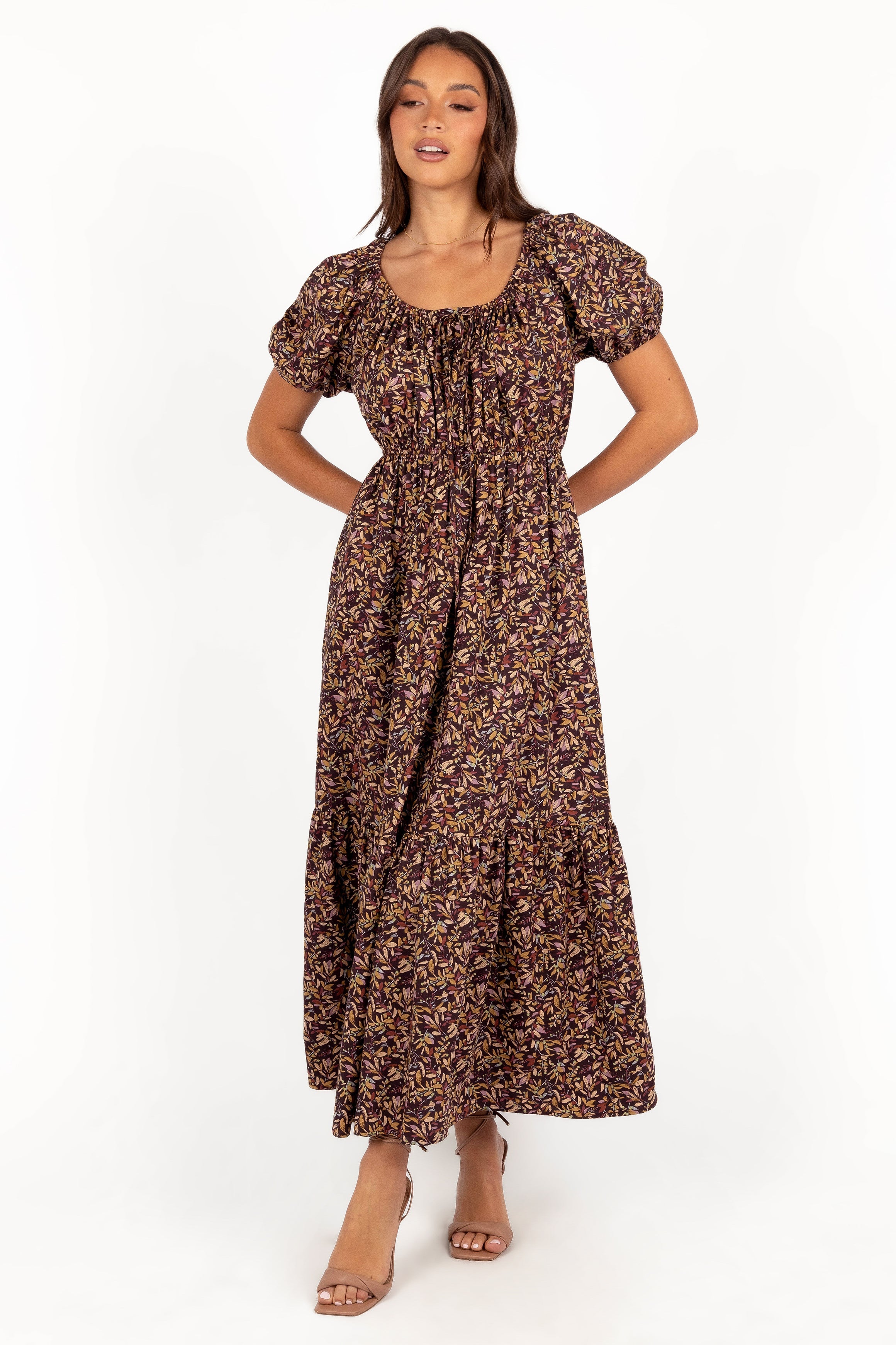 Petal and Pup USA DRESSES Juliana Maxi Dress - Plum Floral