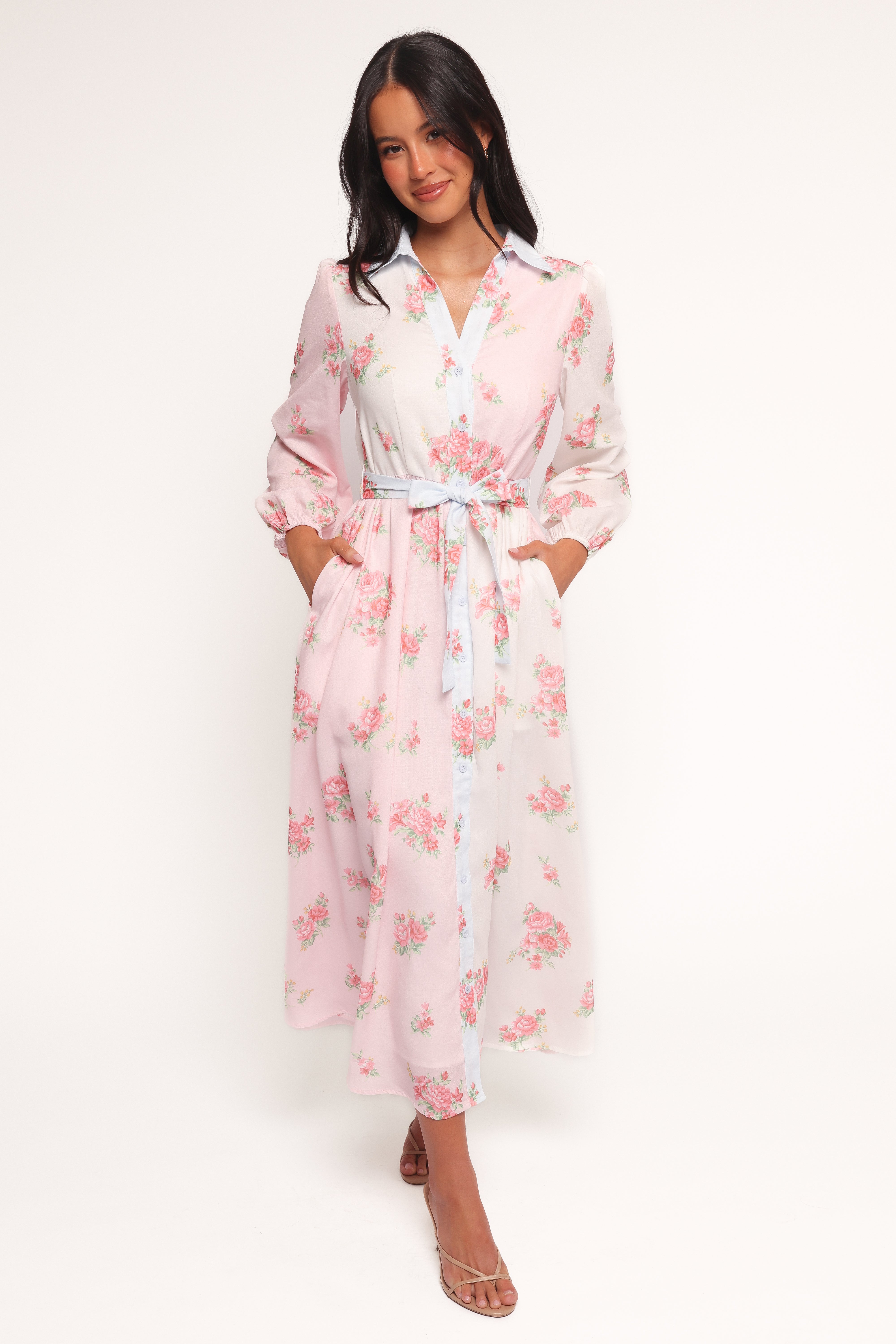 Petal and Pup USA DRESSES Juni Button Up Maxi Dress - Floral