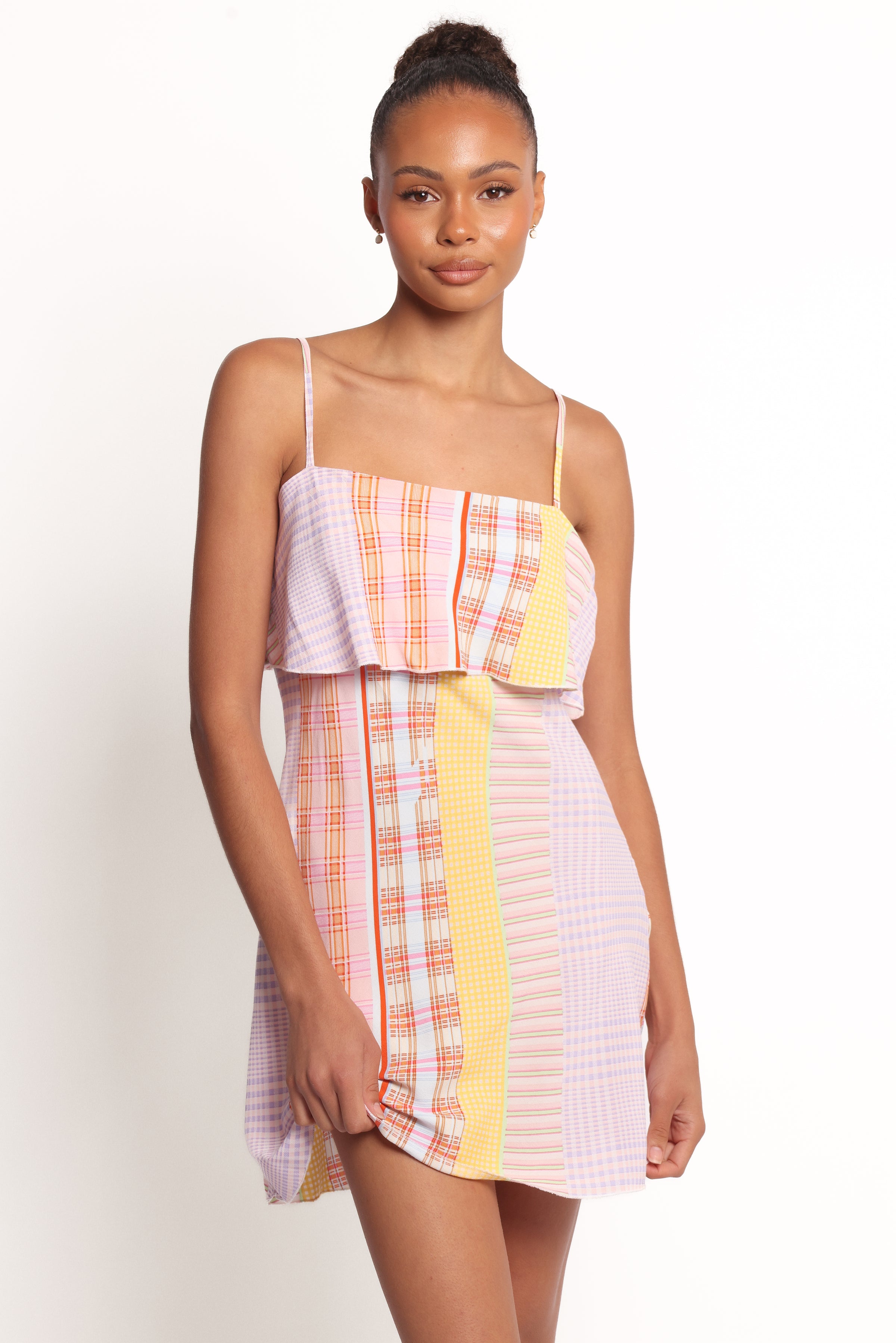 Petal and Pup USA DRESSES Junia Mini Dress - Pink Plaid