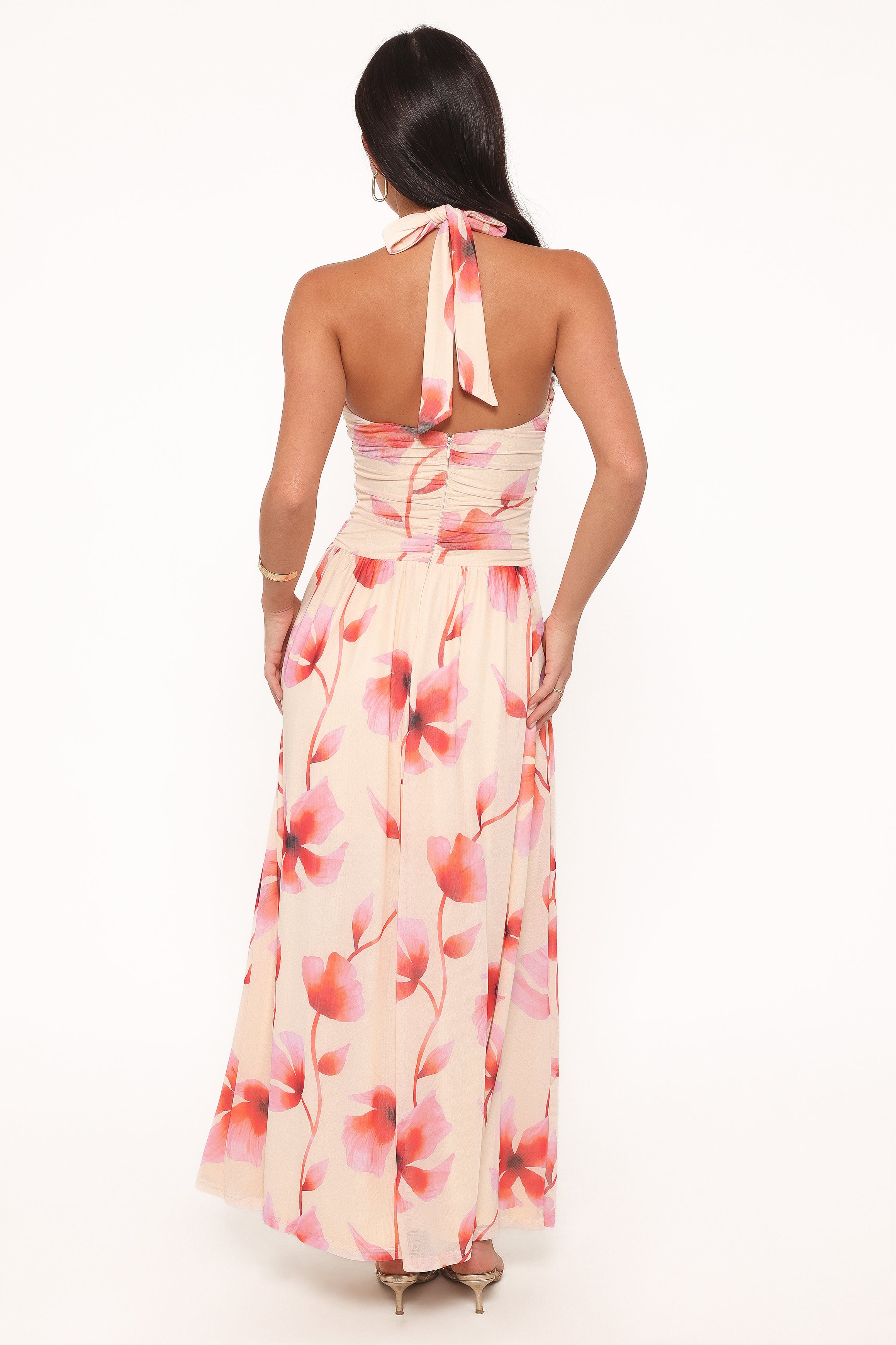 Petal and Pup USA DRESSES Kaira Halterneck Maxi Dress - Pink Floral