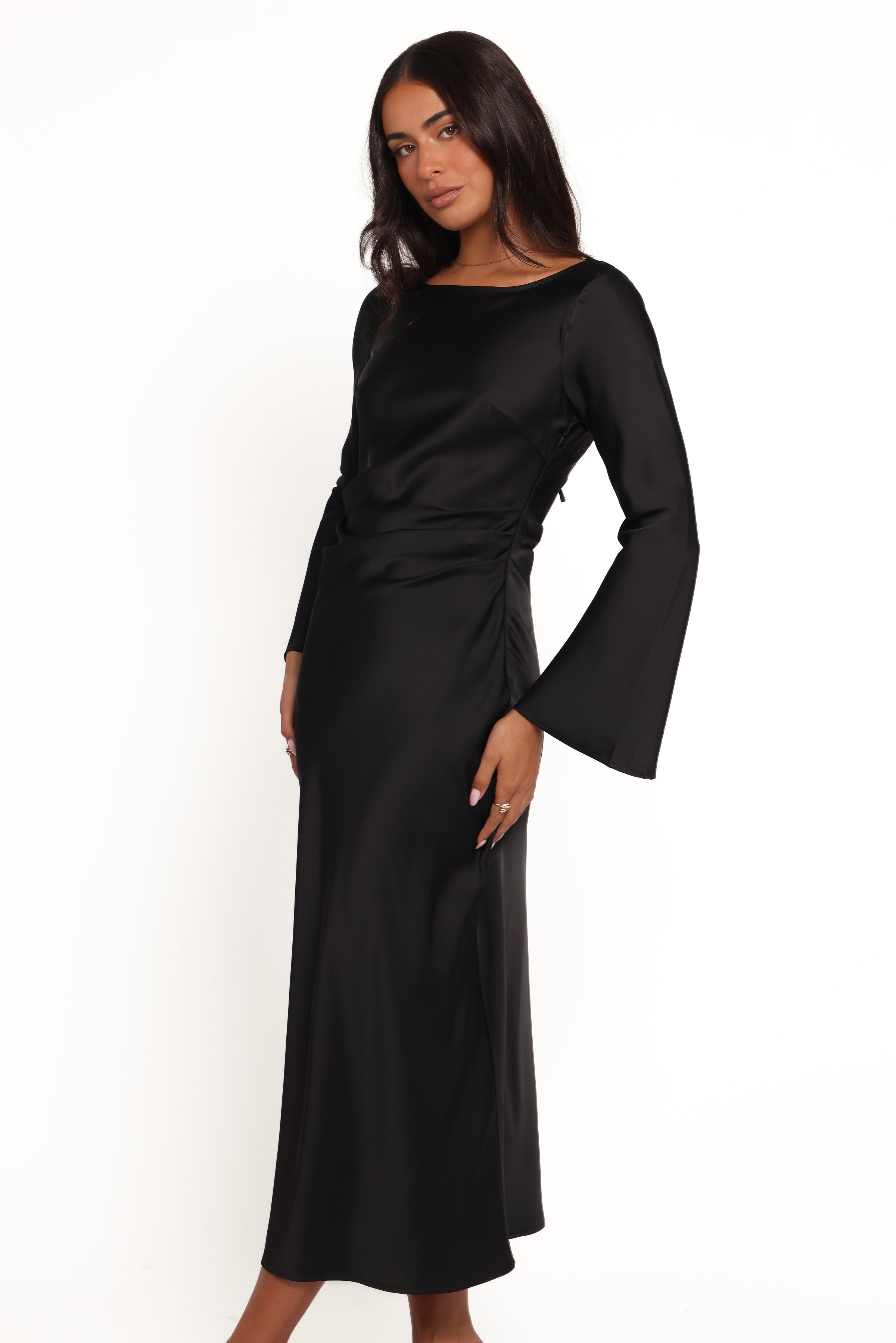 Petal and Pup USA DRESSES Kalyssa Long Sleeve Maxi Dress - Black