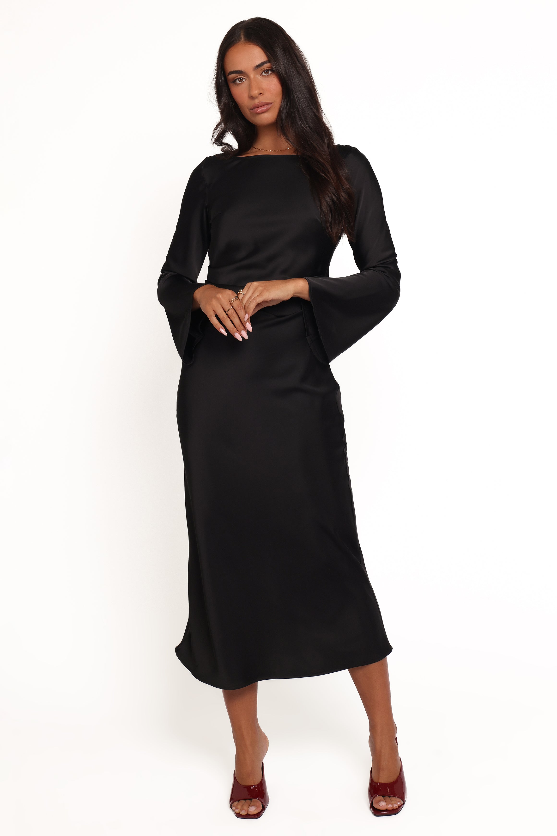 Petal and Pup USA DRESSES Kalyssa Long Sleeve Maxi Dress - Black