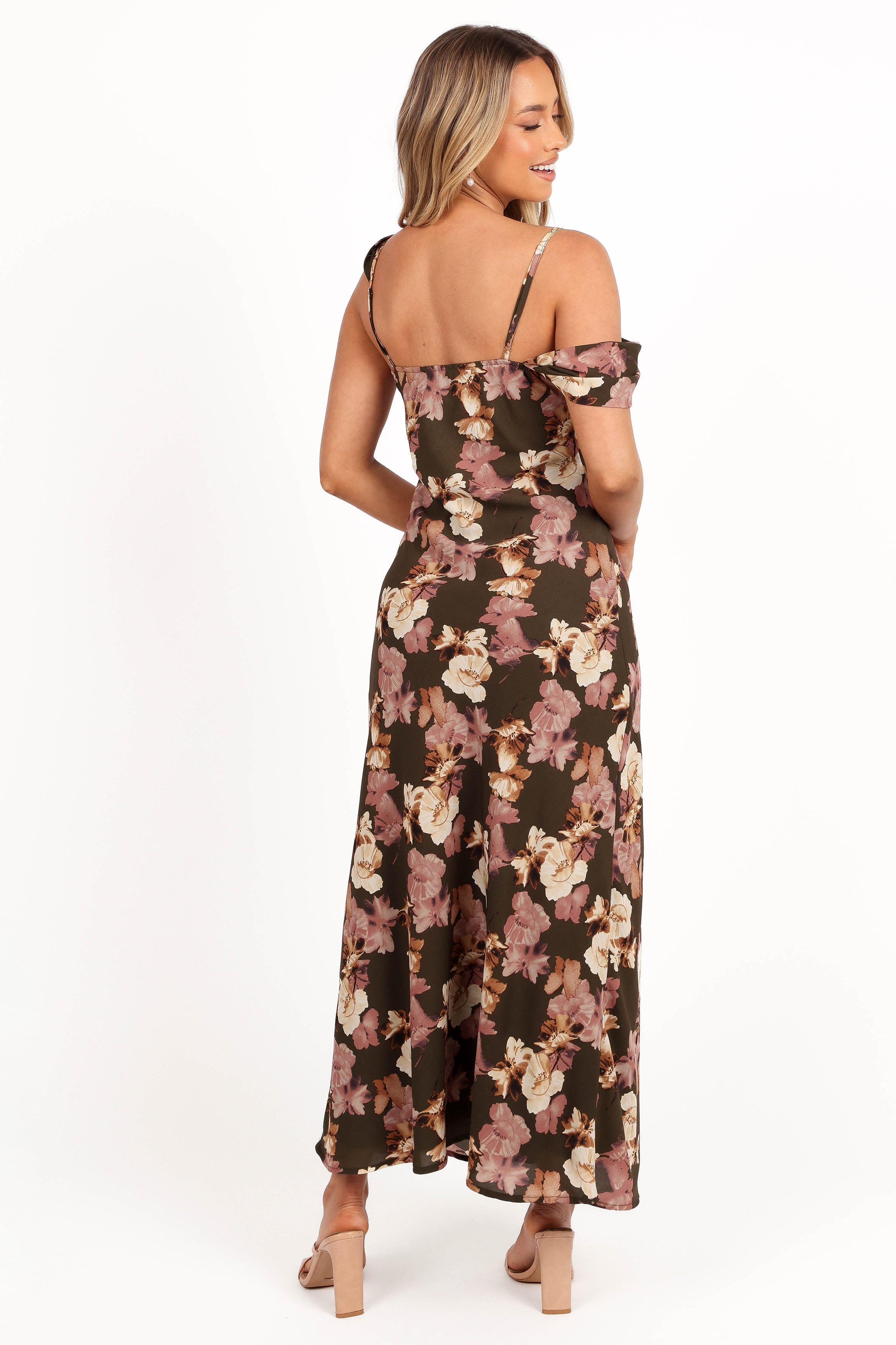 Petal and Pup USA DRESSES Kamryn Midi Dress - Olive Floral