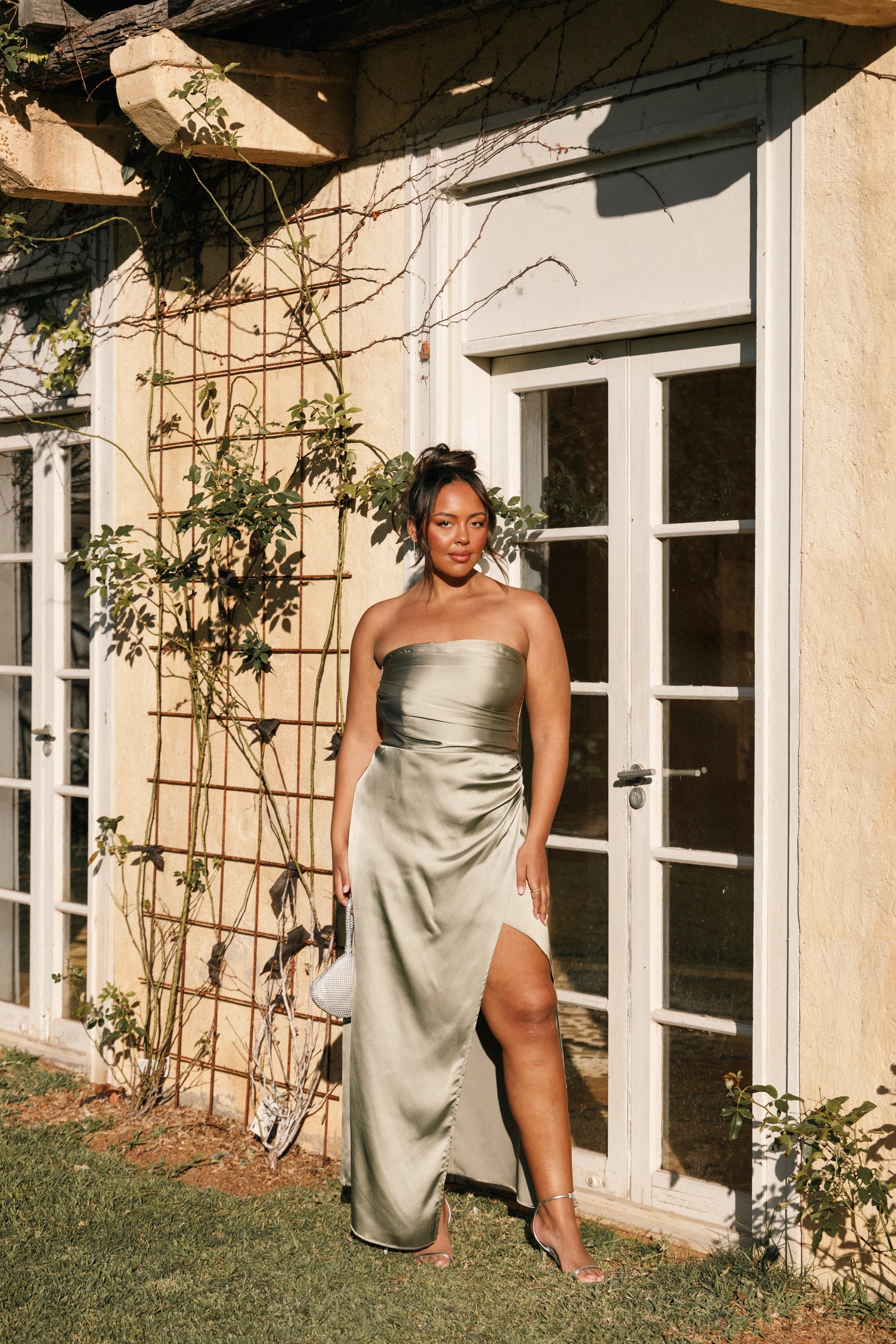 Kara Strapless Maxi Dress - Olive | Petal & Pup USA Kara Strapless Maxi Dress - Olive | Petal & Pup USA