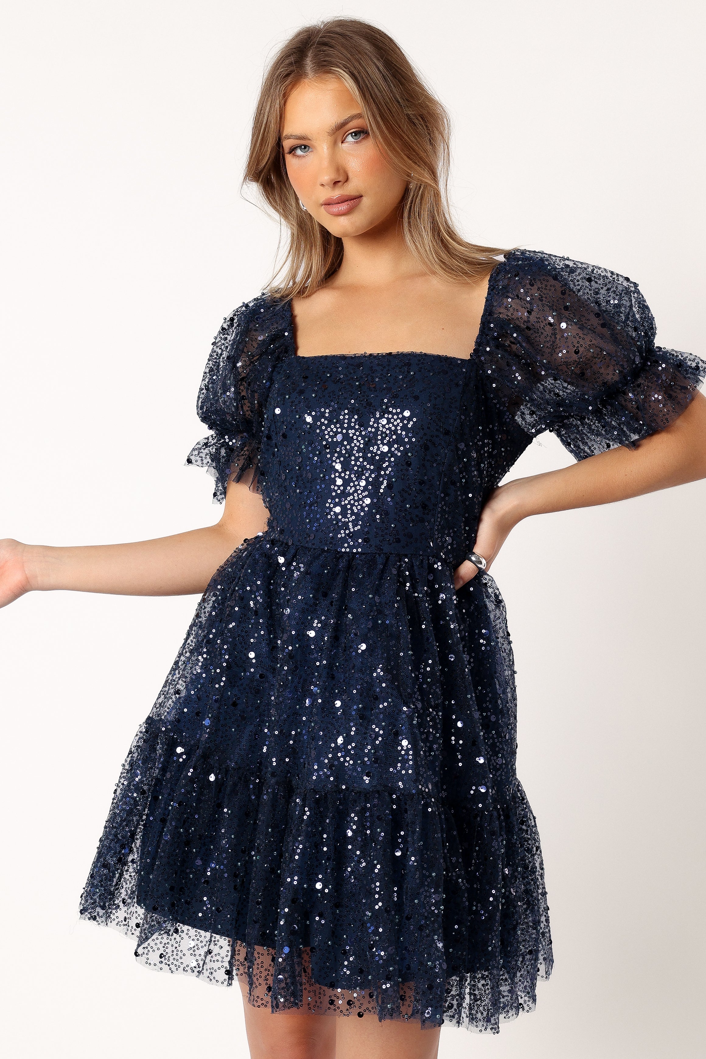 Petal and Pup USA DRESSES Karina Mini Dress - Navy