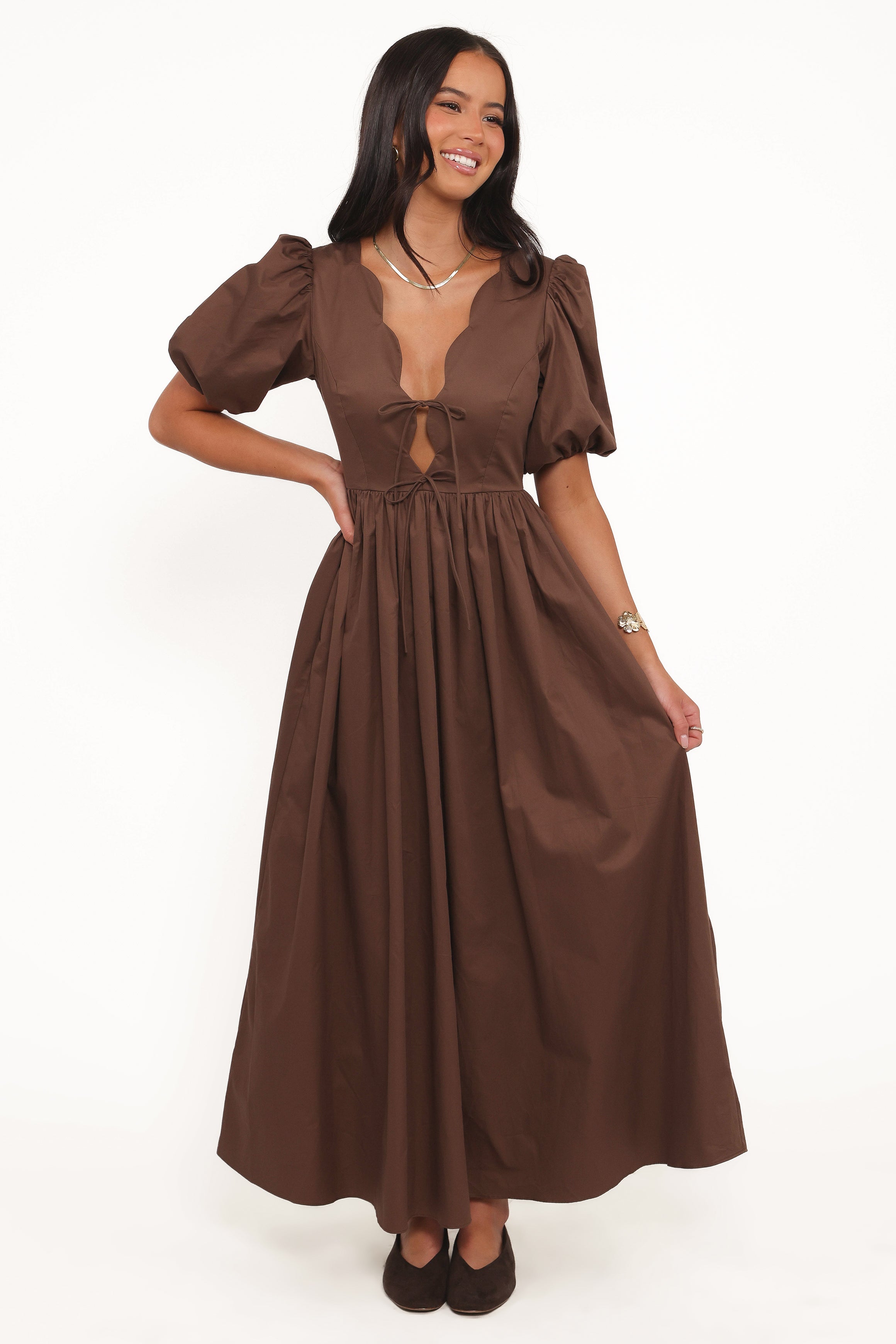Petal and Pup USA DRESSES Karla Maxi Dress - Bitter Chocolate