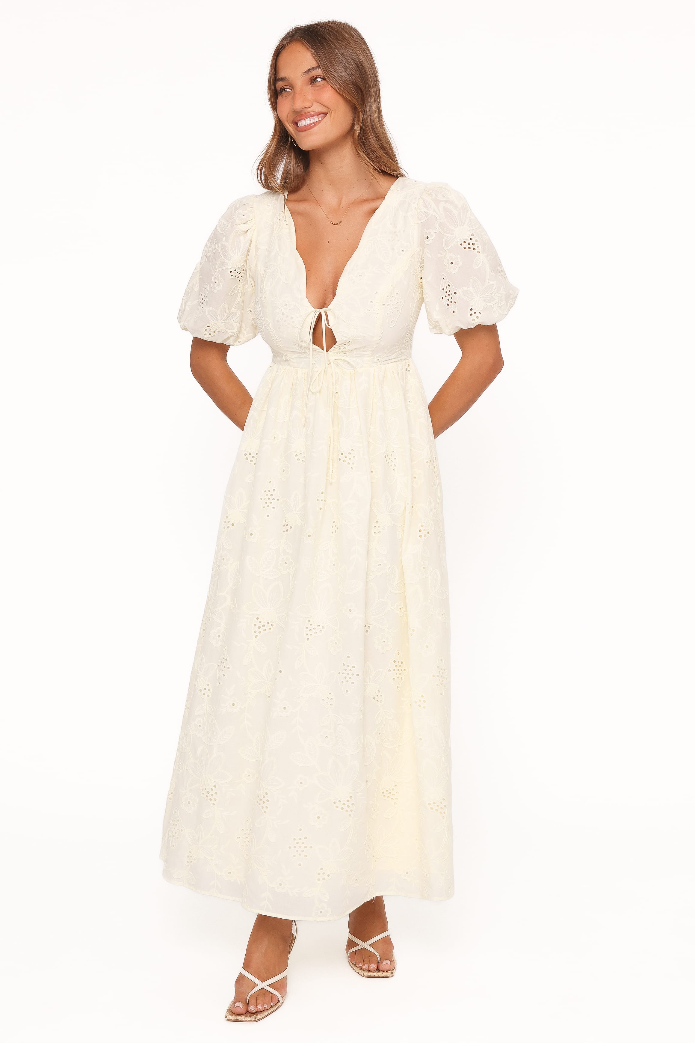 Petal and Pup USA DRESSES Karla Maxi Dress - Butter Yellow Broderie
