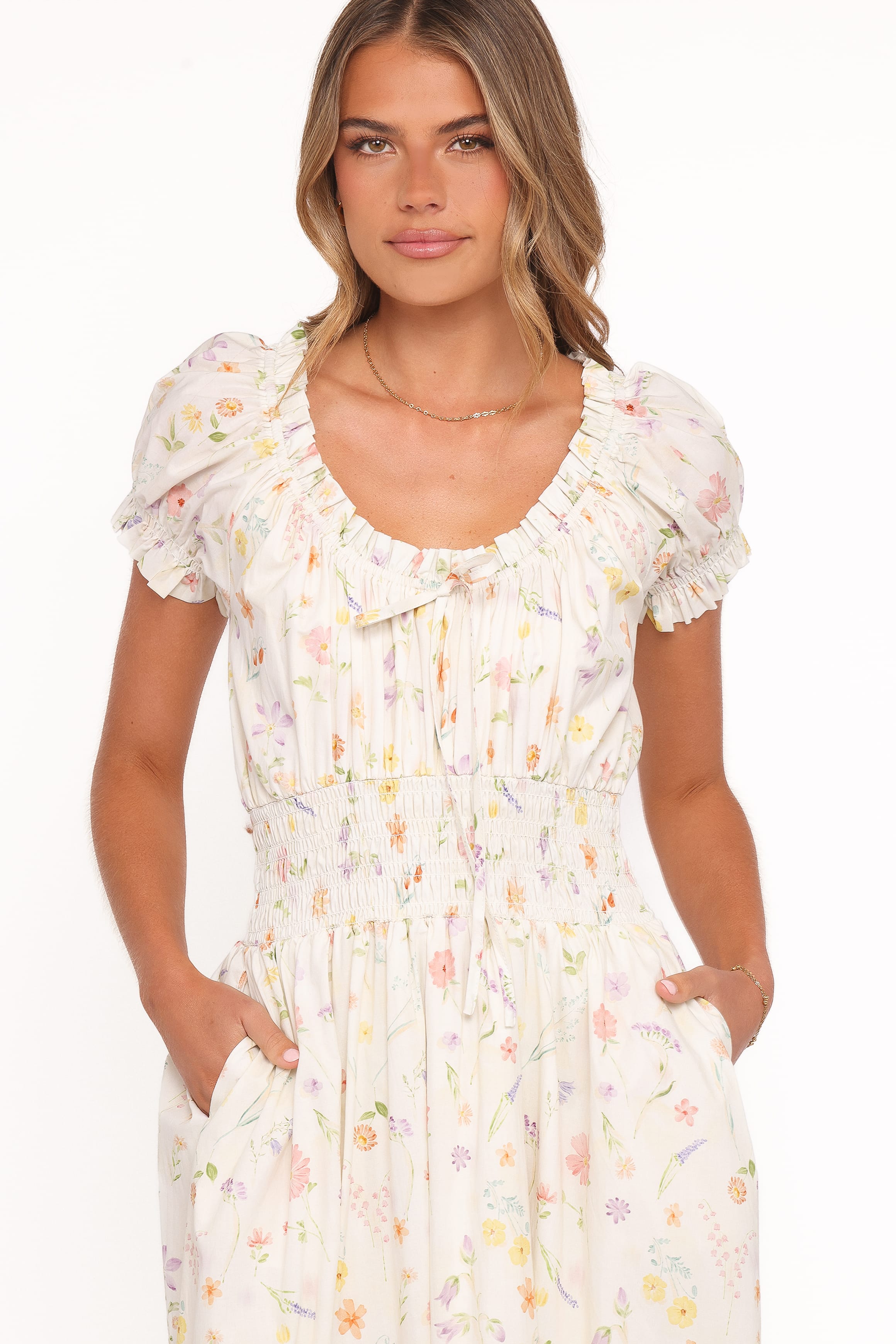 Petal and Pup USA DRESSES Katana Puff Sleeve Midi Dress - Floral