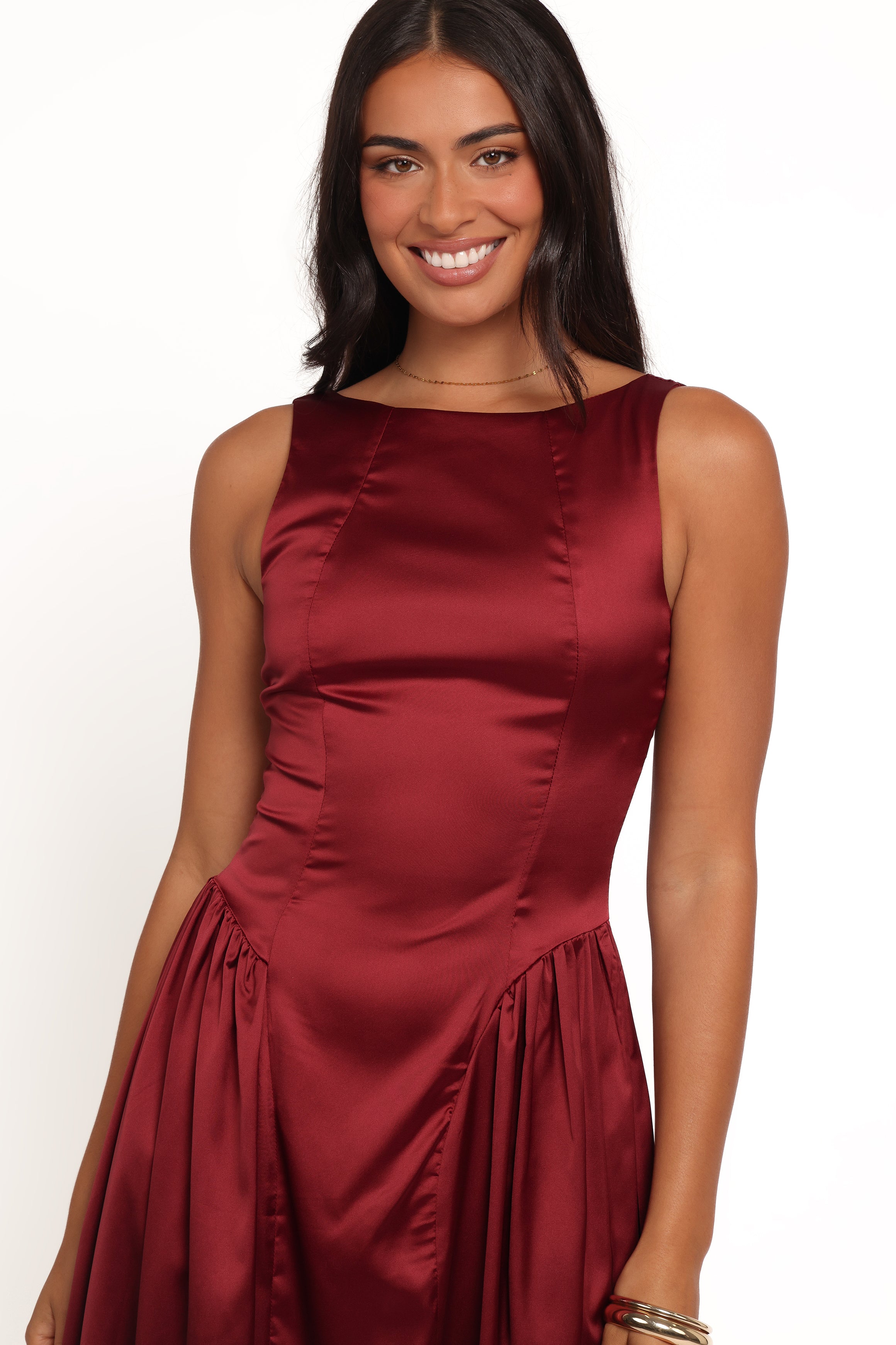 Petal and Pup USA DRESSES Katelyn Midi Dress - Burgundy