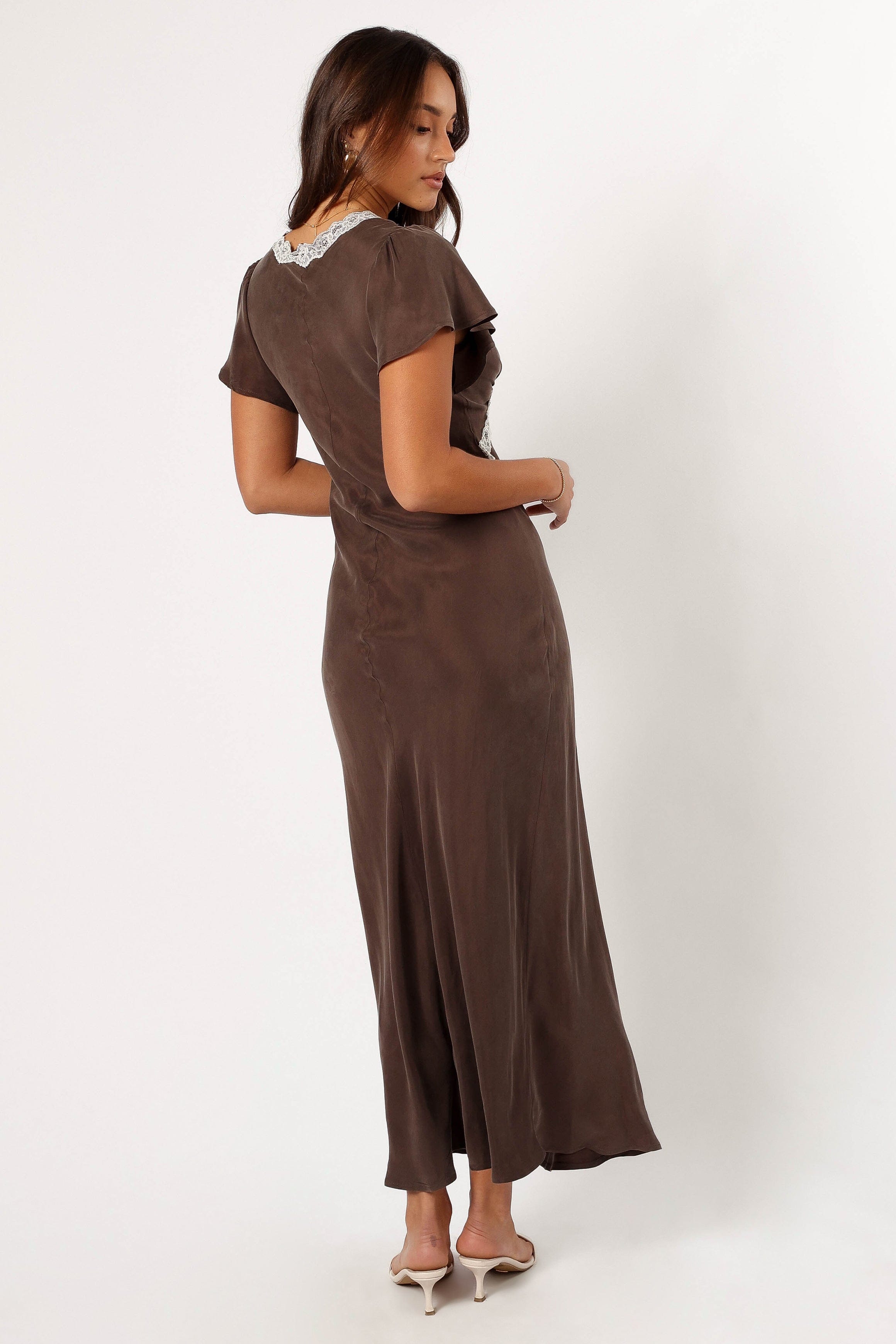 Petal and Pup USA DRESSES Kathryn Midi Dress - Warm Grey