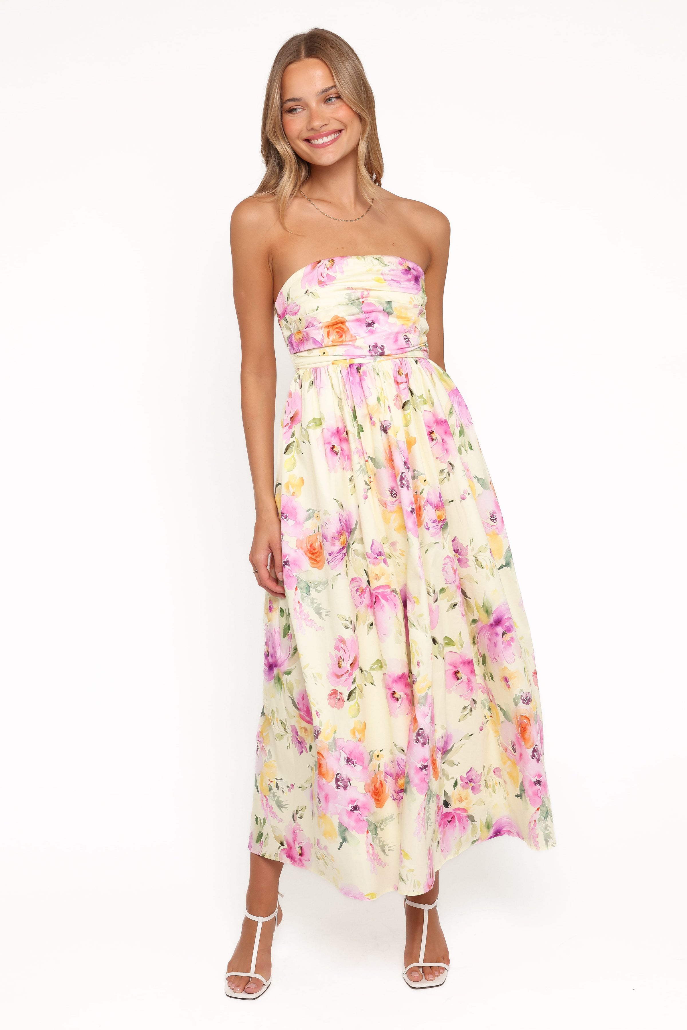 Petal and Pup USA DRESSES Kayt Strapless Dress - Yellow Petunia
