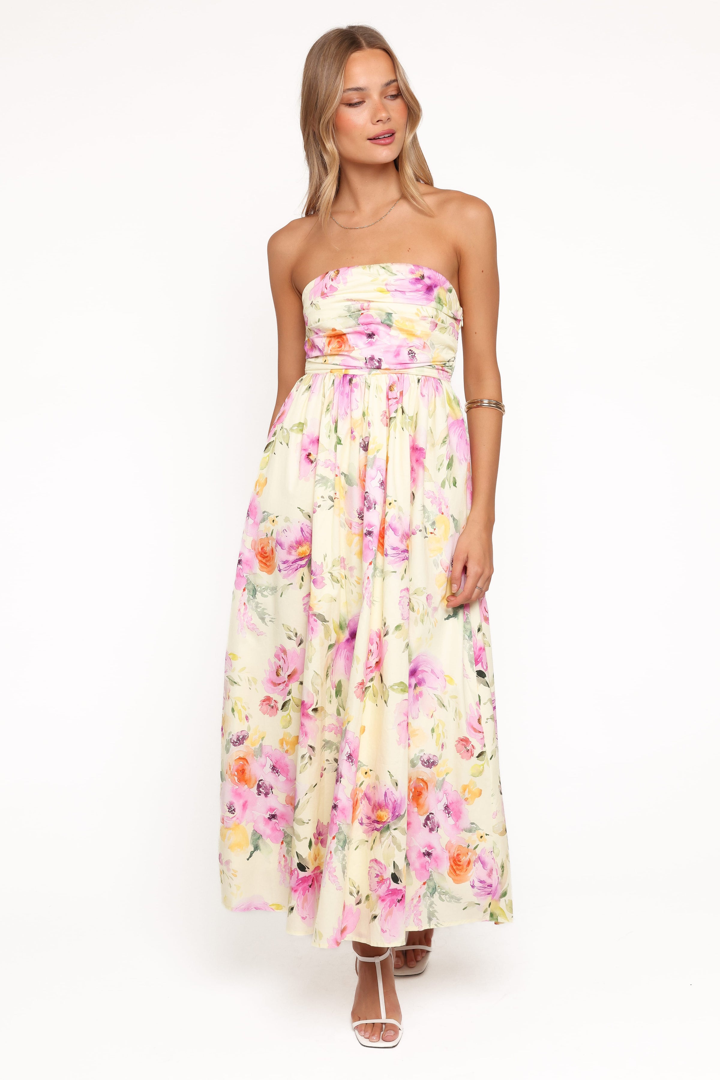 Petal and Pup USA DRESSES Kayt Strapless Dress - Yellow Petunia