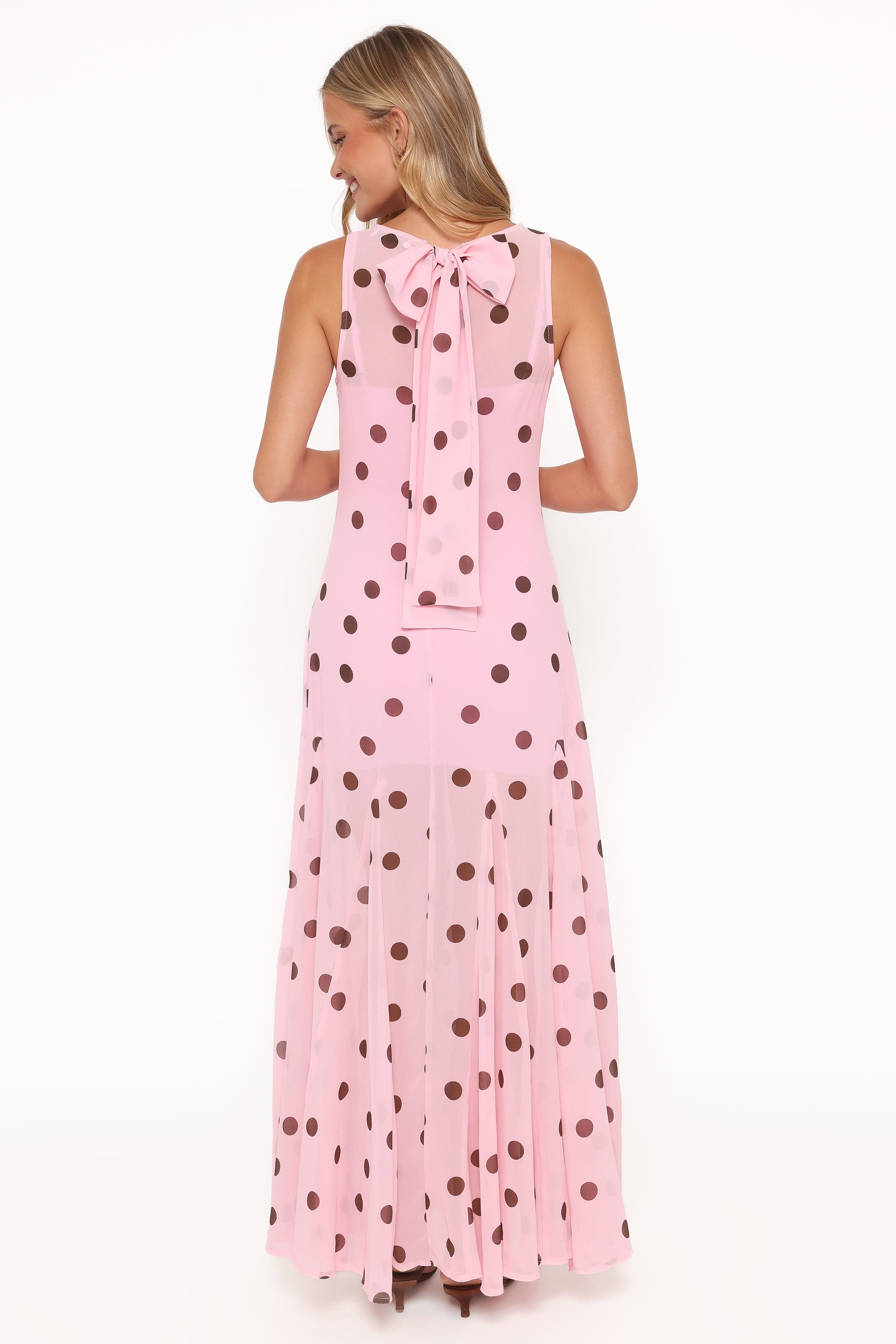 Petal and Pup USA DRESSES Keani Maxi Dress - Pink Polka Dot