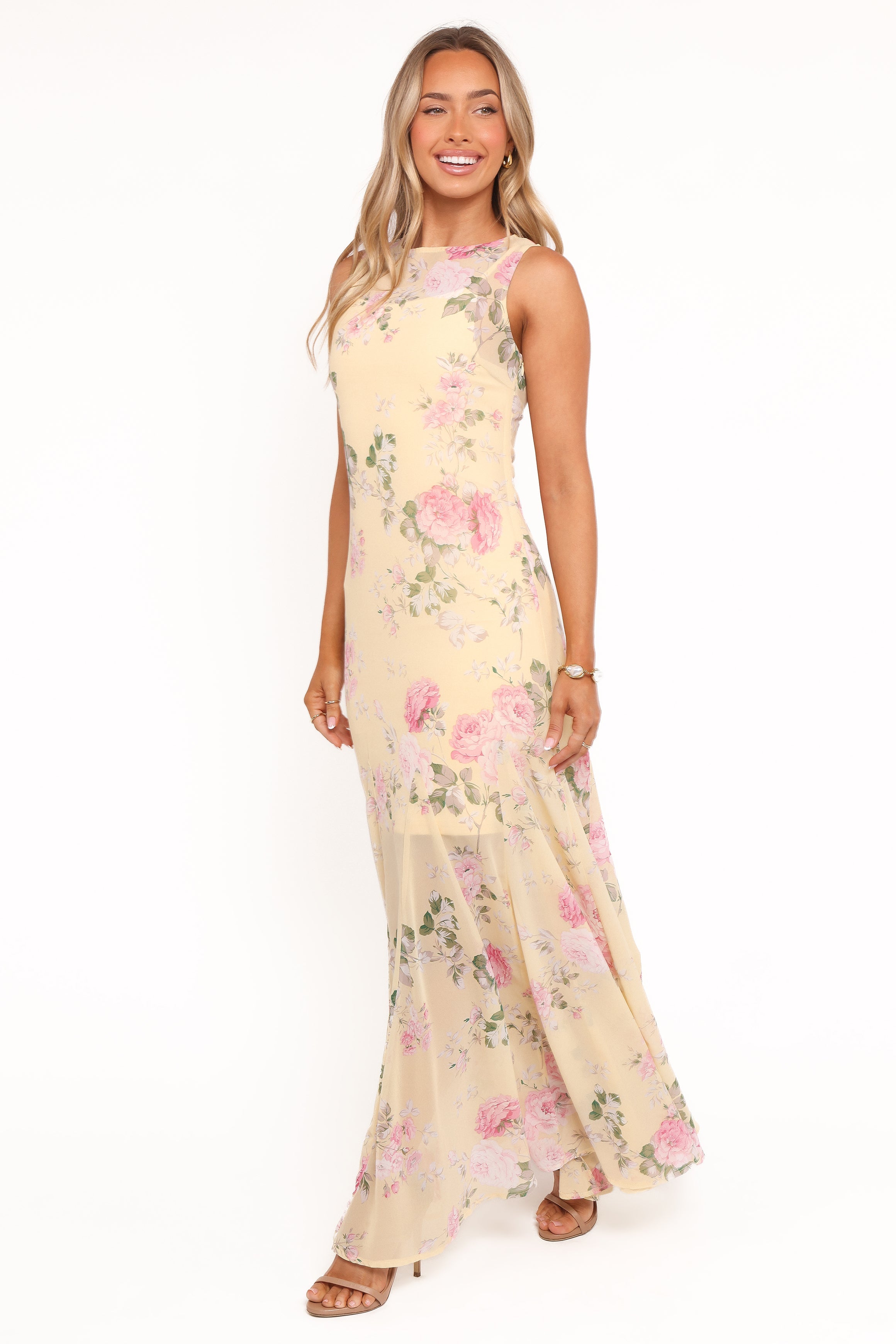 Petal and Pup USA DRESSES Keani Maxi Dress - Yellow Floral