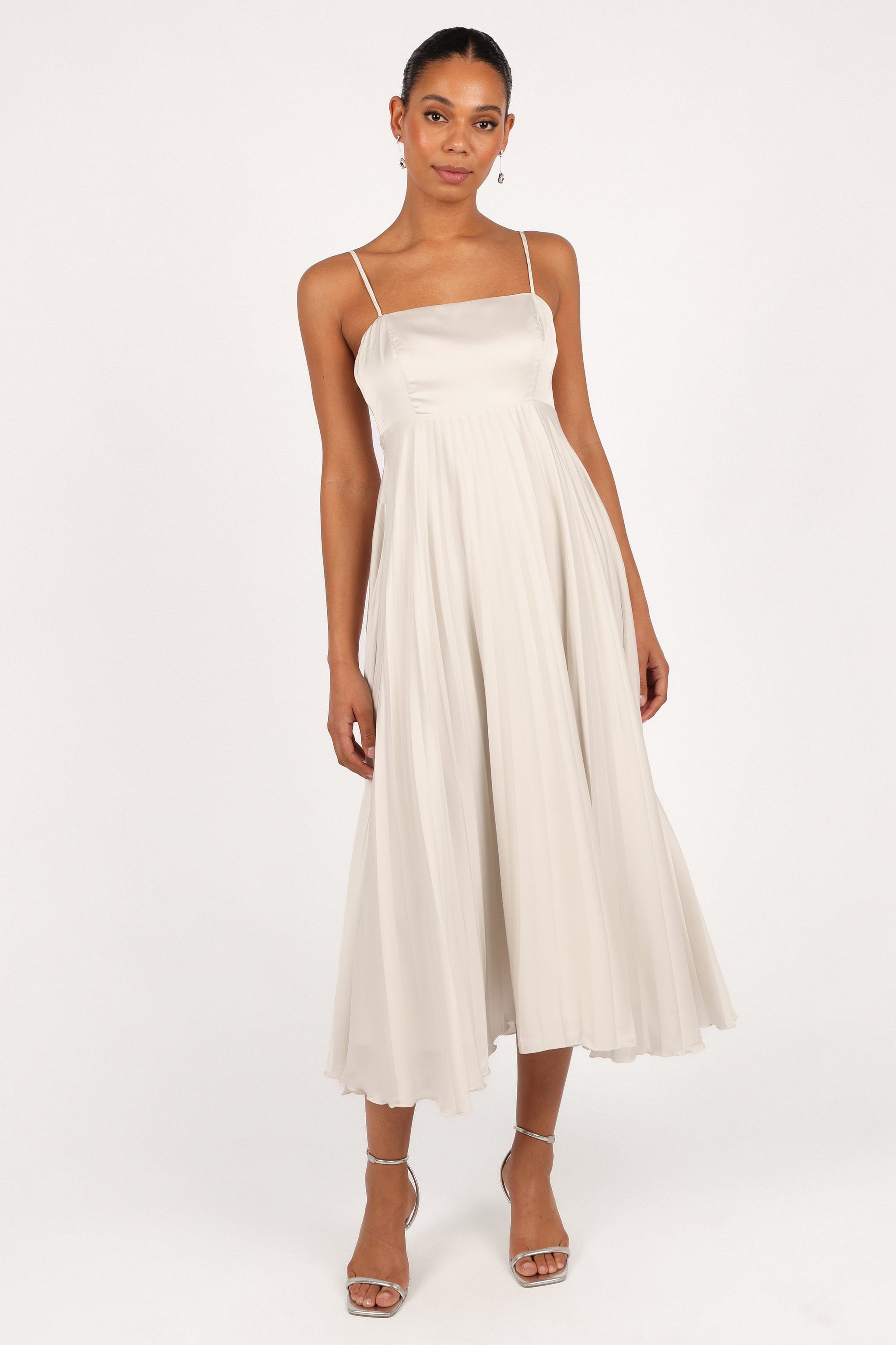 spaghetti strap denim maxi dress Cool-Girl Twill Denim Maxi Dress With Front Metal Zipper Bow Back  kalisa
