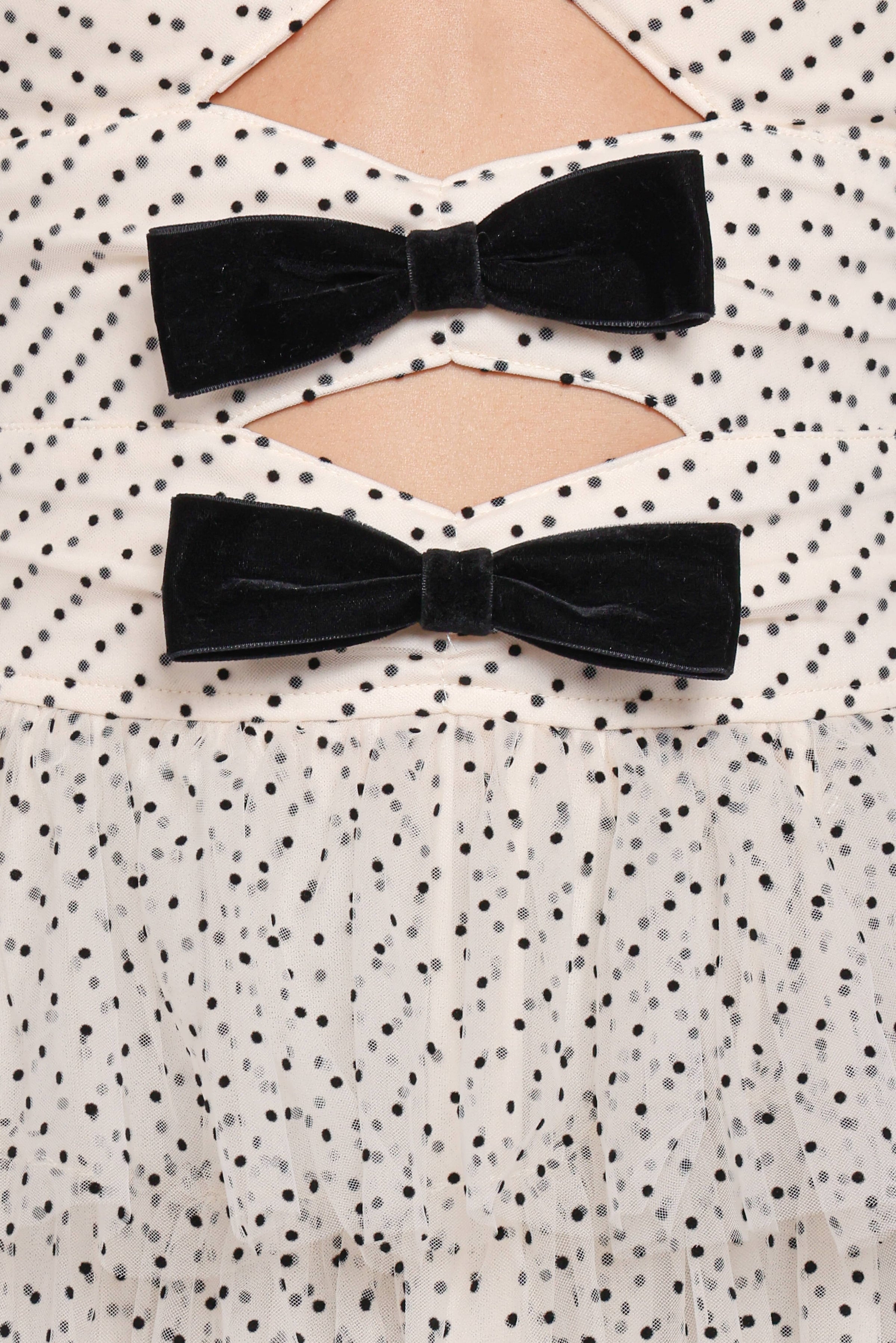 Petal and Pup USA DRESSES Kelari Strapless Midi Dress - Cream Polka Dot