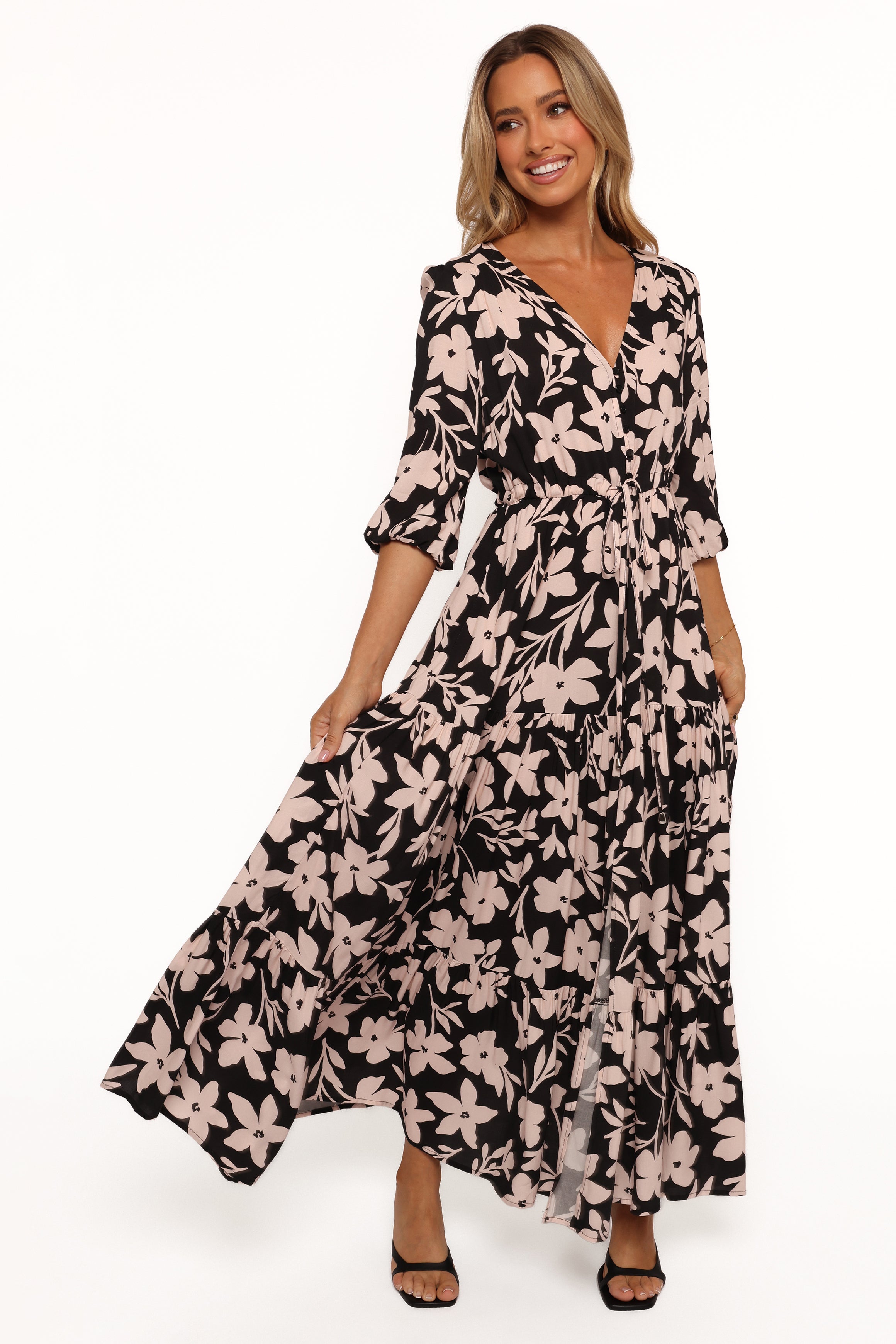 Petal and Pup USA DRESSES Kelda Dress - Black Augusta Print
