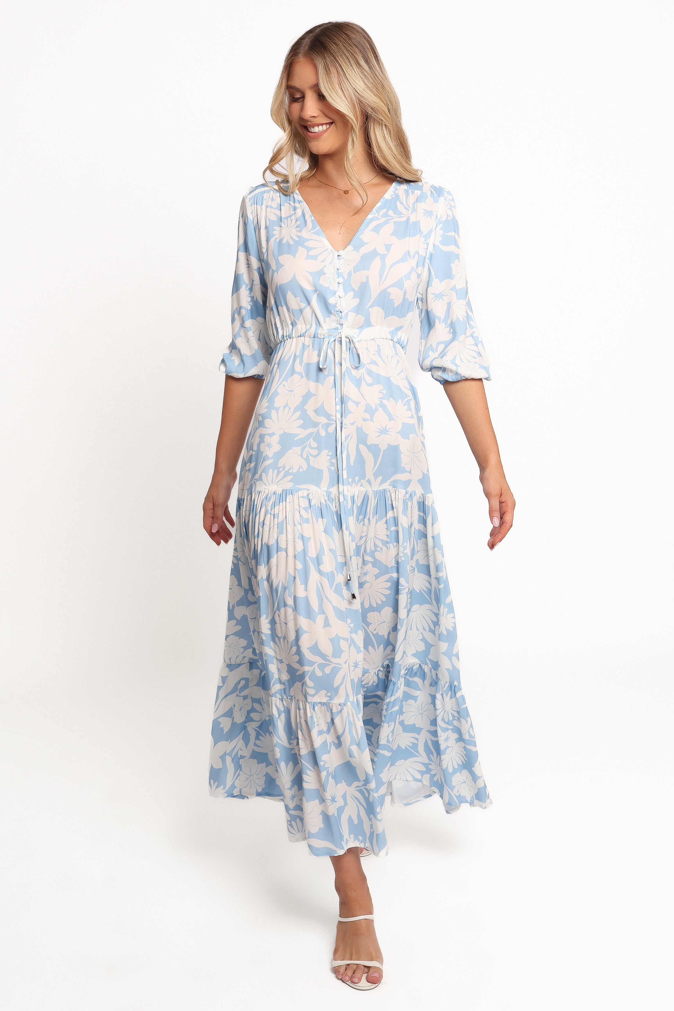 Petal and Pup USA DRESSES Kelda Dress - Blue Floral