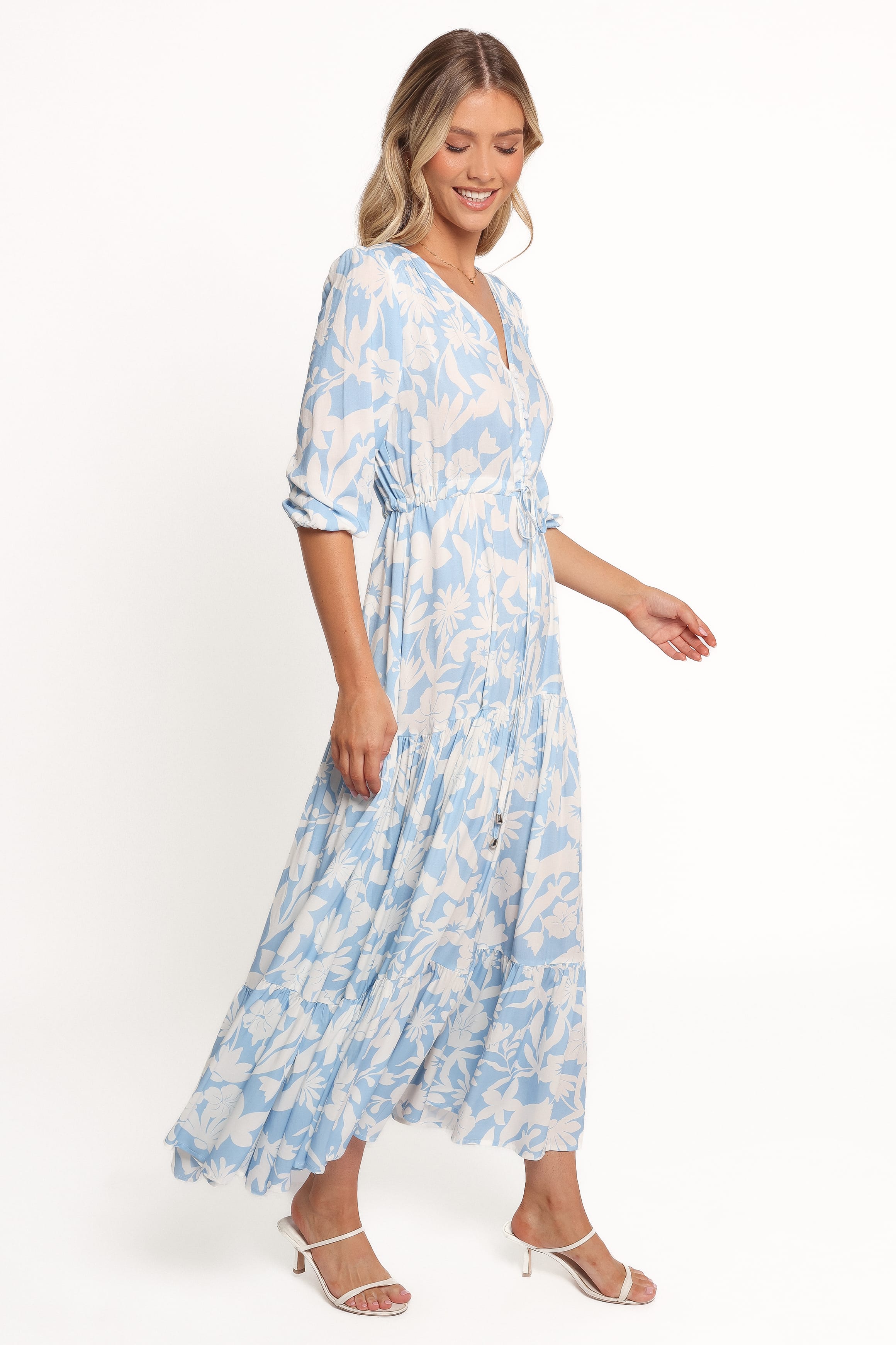 Petal and Pup USA DRESSES Kelda Dress - Blue Floral